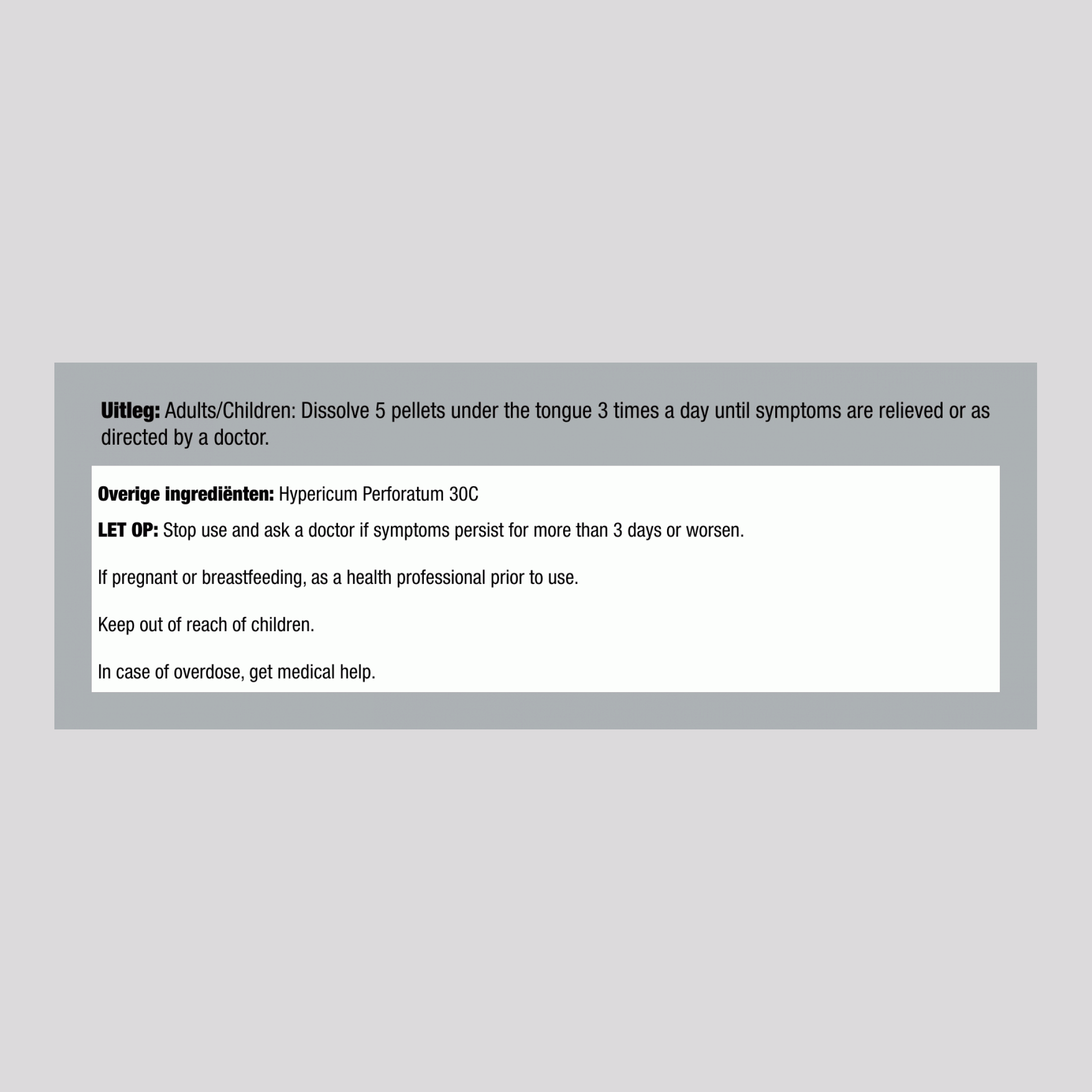 Sint-janskruid 30X homeopathisch zenuwpijn 80 Pellets       