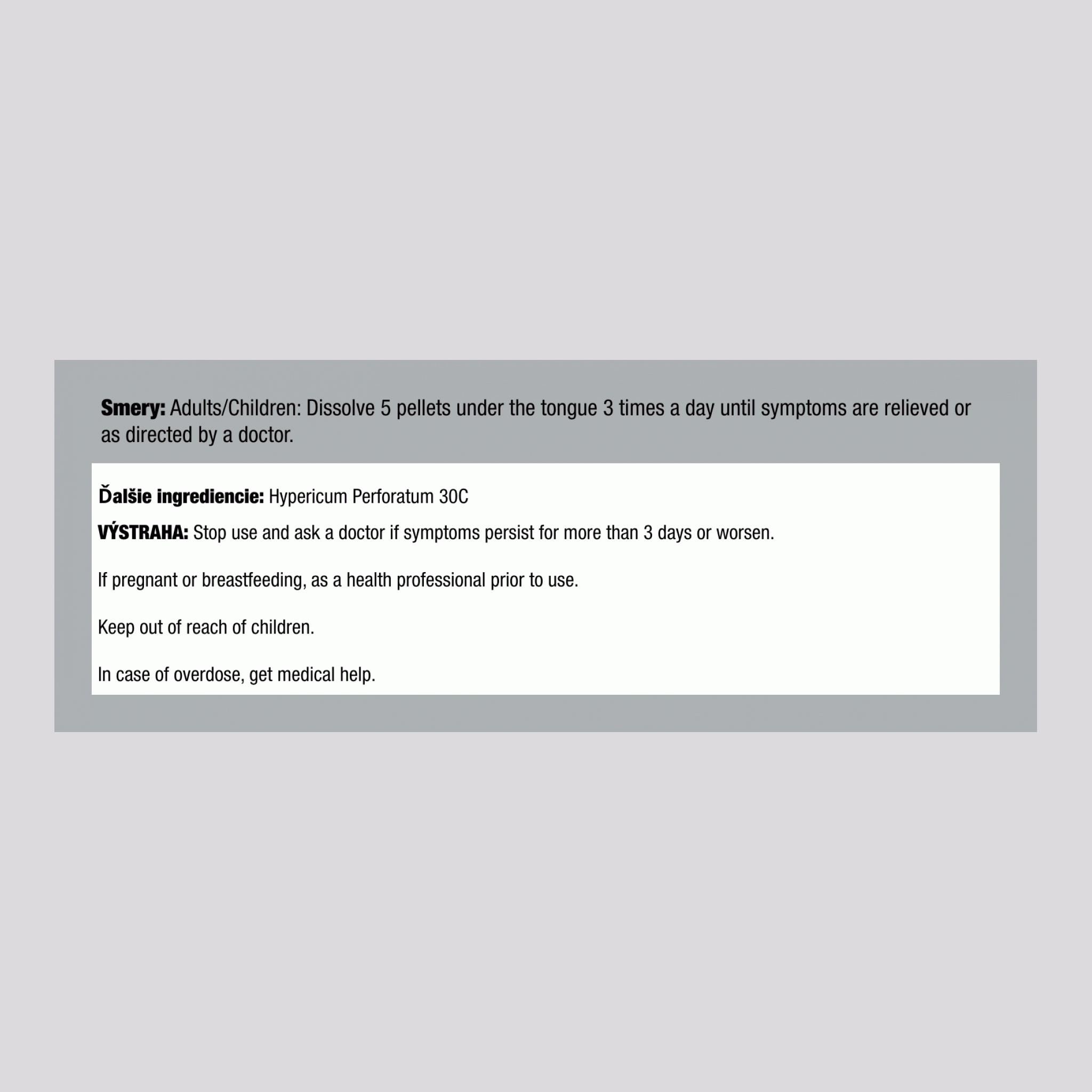 Ľubovník bodkovaný 30X homeopatikum, nervová bolesť, 80 Pelety       