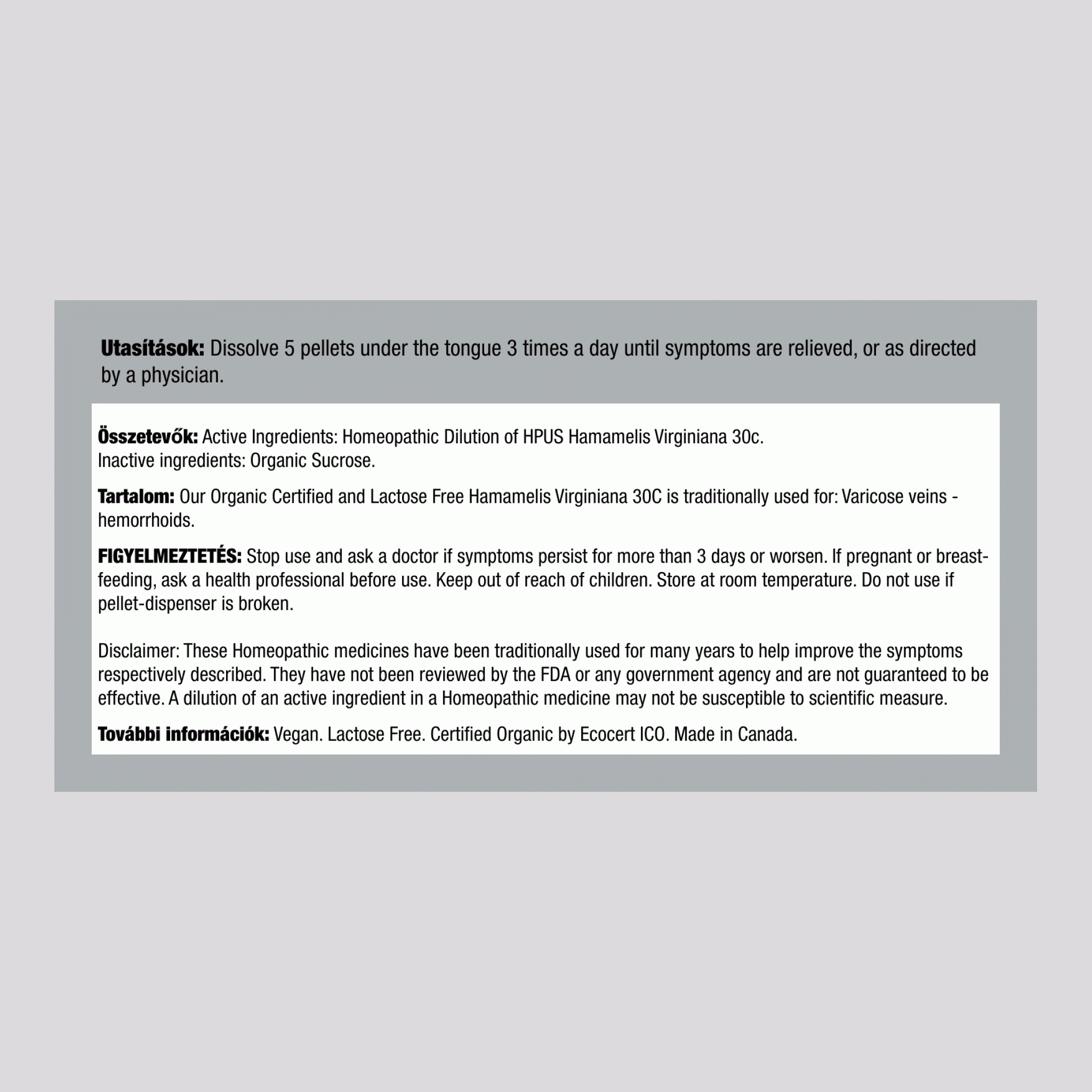 Nagylevelű csodamogyoró 30c homeo aranyér 80 Pirula       