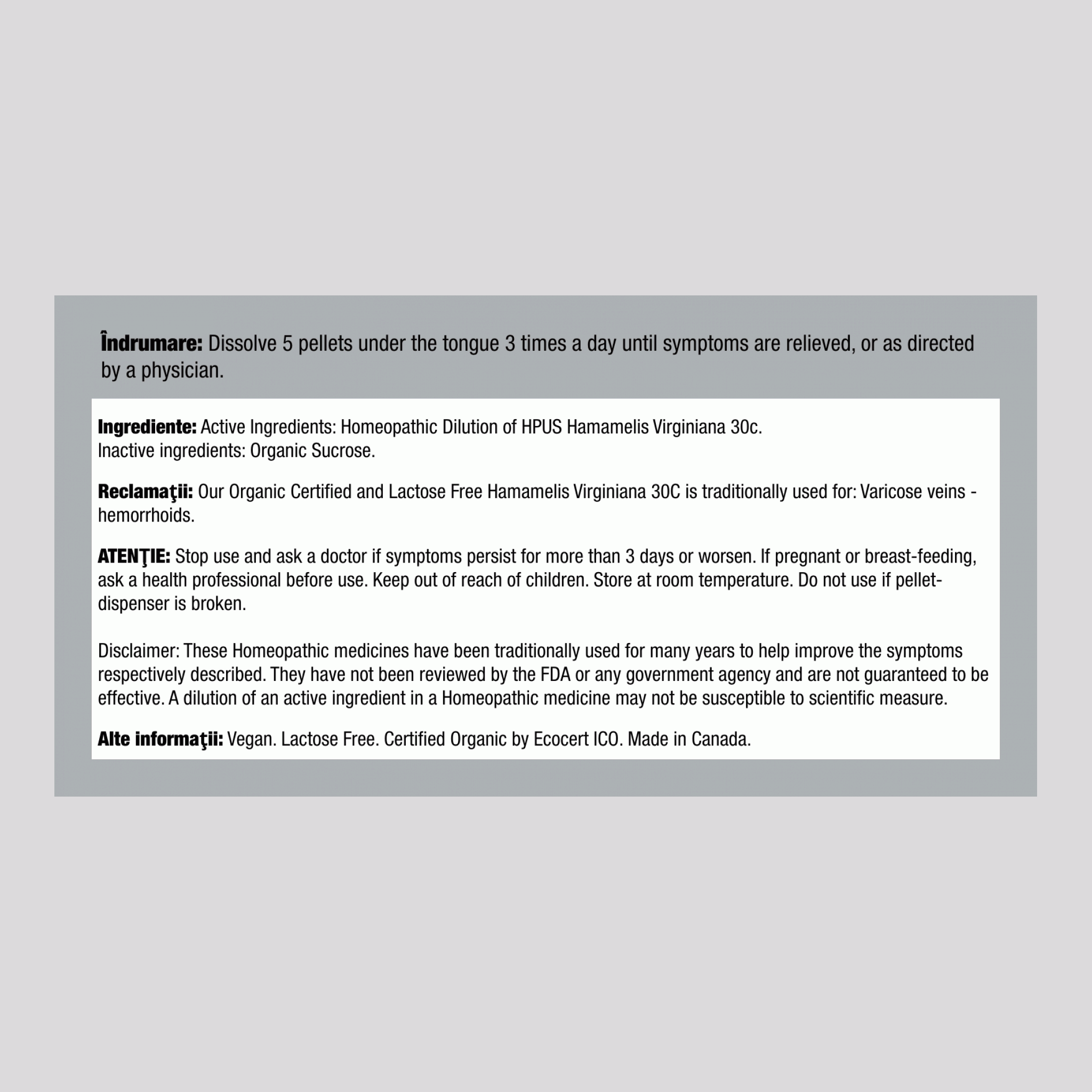 Hamamelis Virginiana 30c Homeo Hemoroizi 80 Granule       