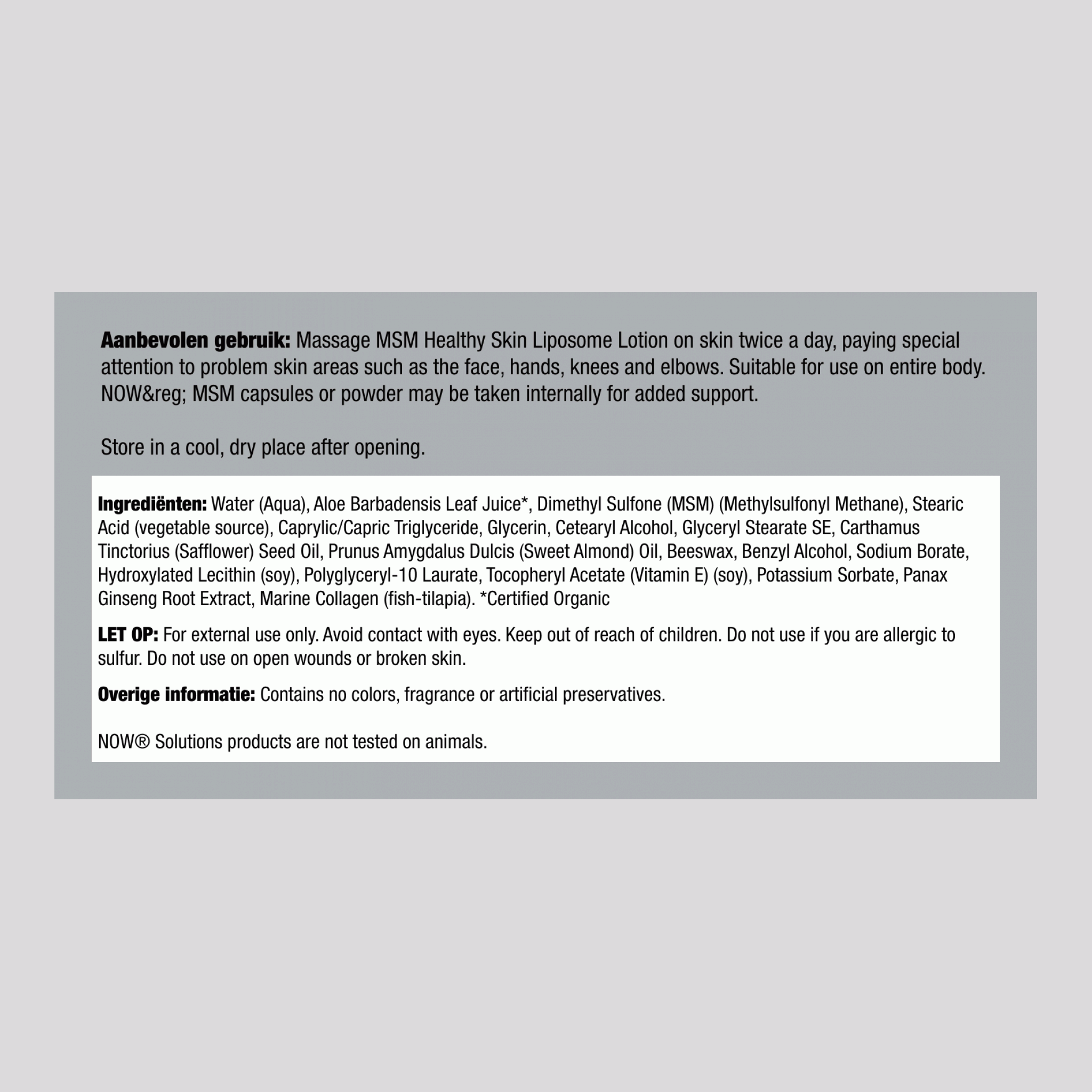 MSM liposoomlotion 8 oz 237 mL Tube    