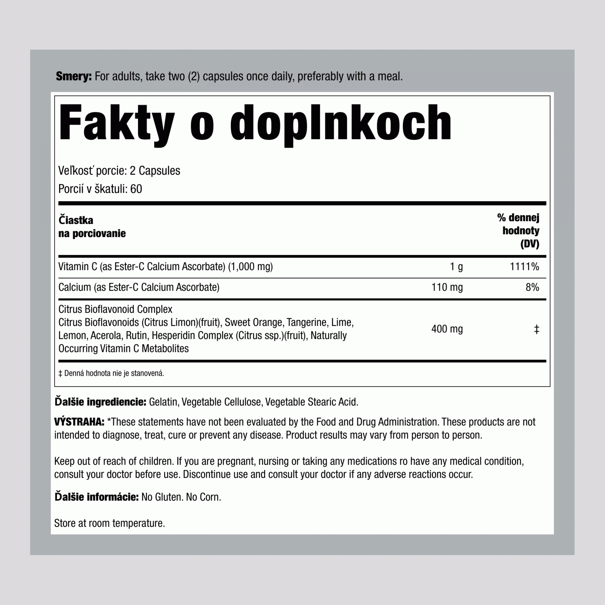 Ester vitamínu C s citrusovými bioflavonoidmi 500 mg 120 Kapsuly     