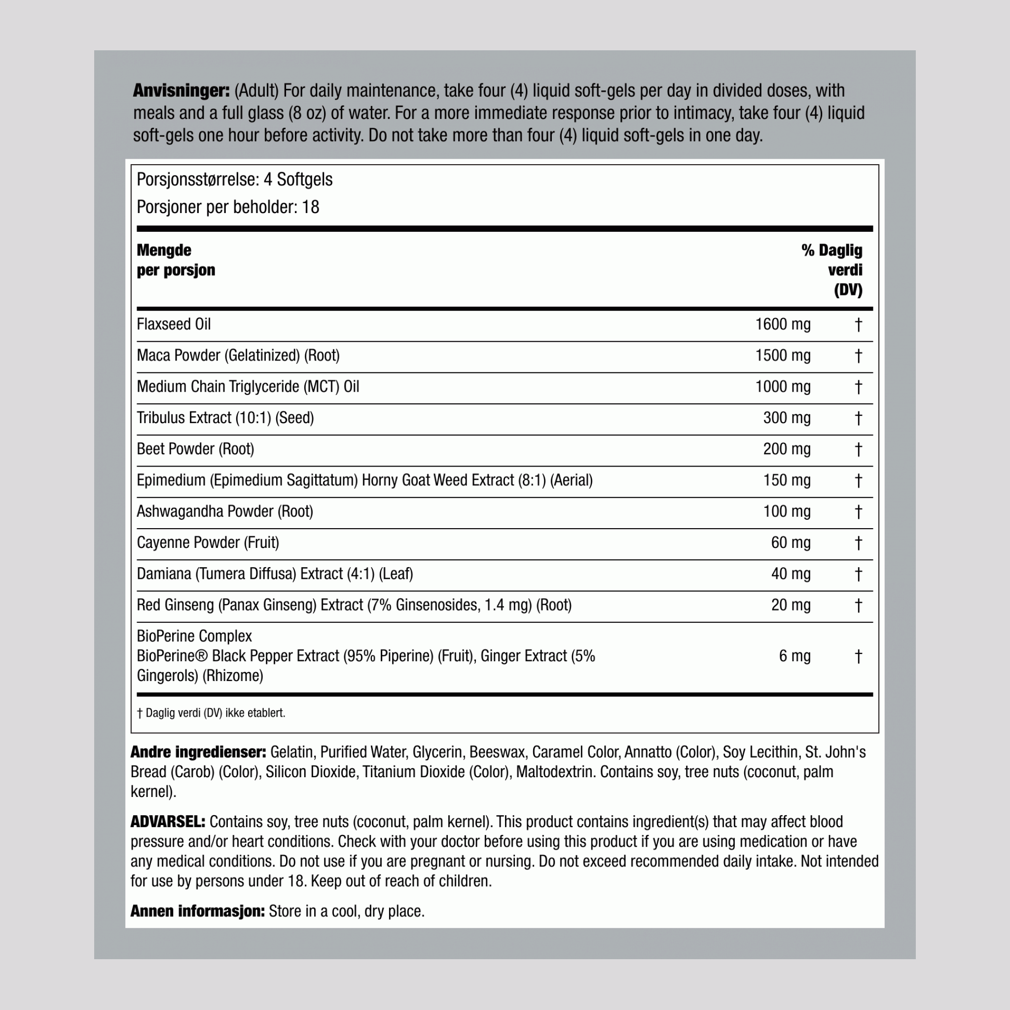 Macarot og ashwagandha 75 Myke geler       