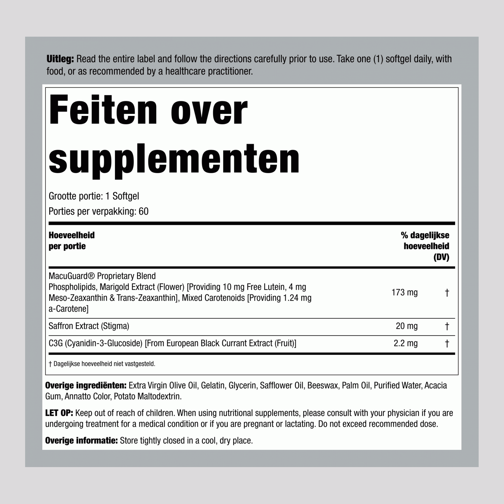 MacuGuard oculaire ondersteuning 60 Softgels       