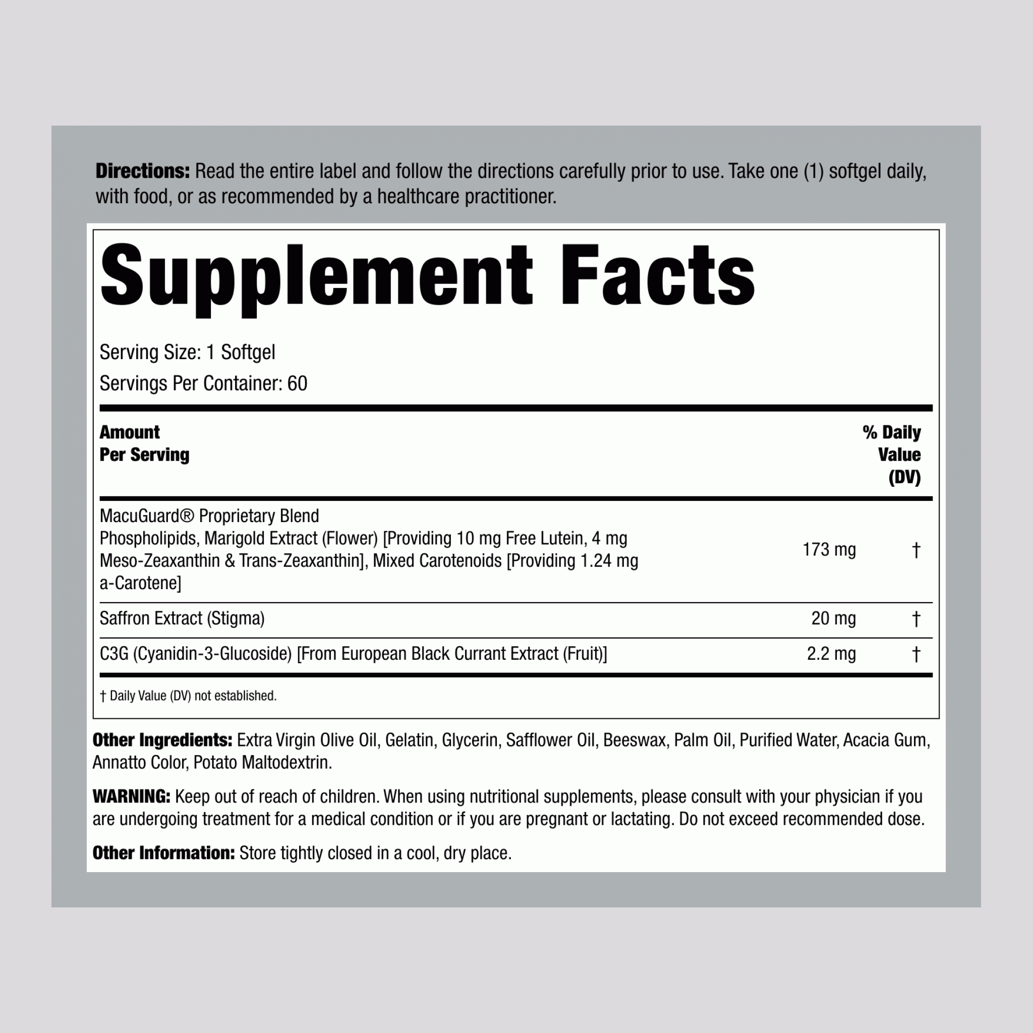 MacuGuard眼部營養支持 60 軟膠       