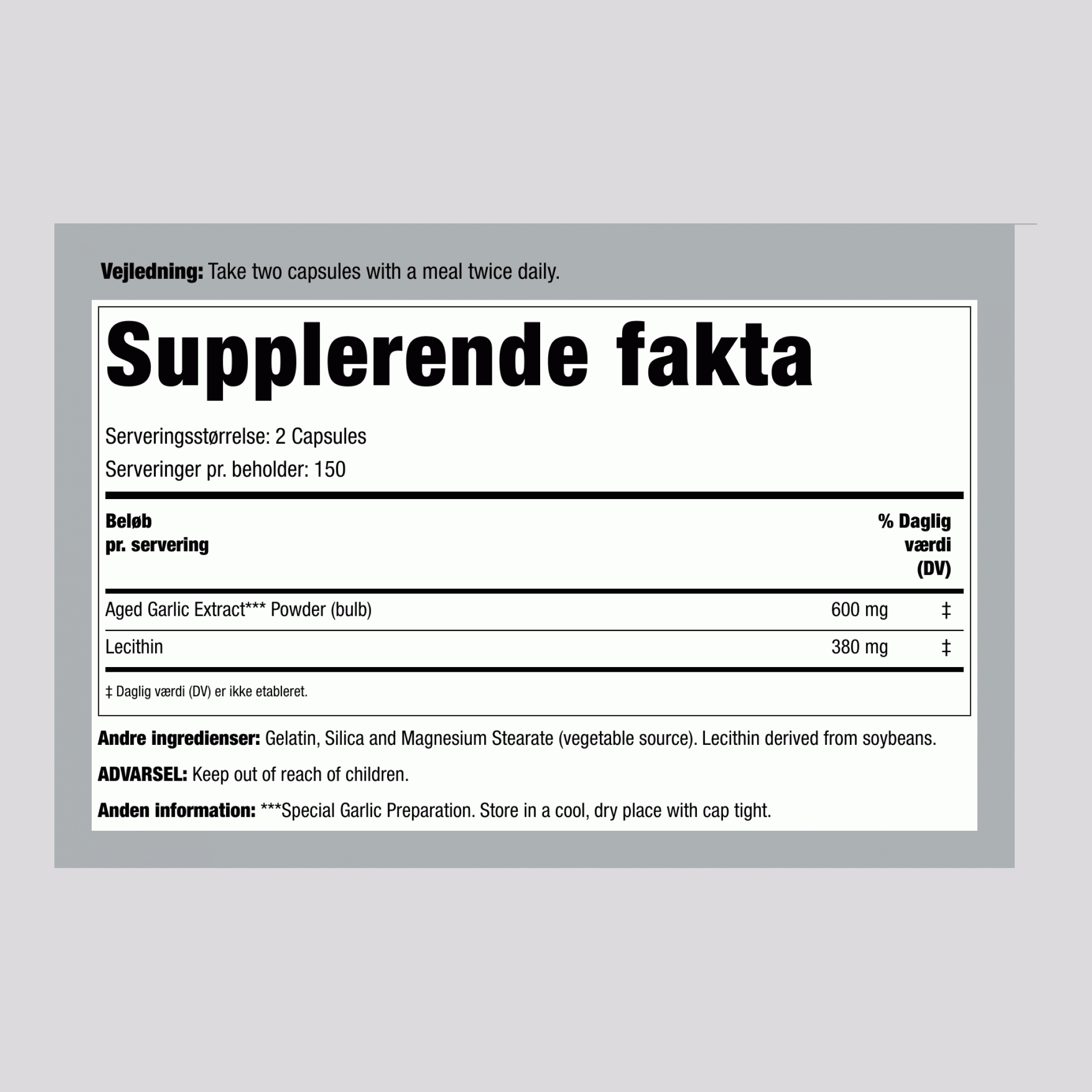 Kyolic ældet hvidløg (lecitin-kolesterol formel 104) 300 Kapsler       