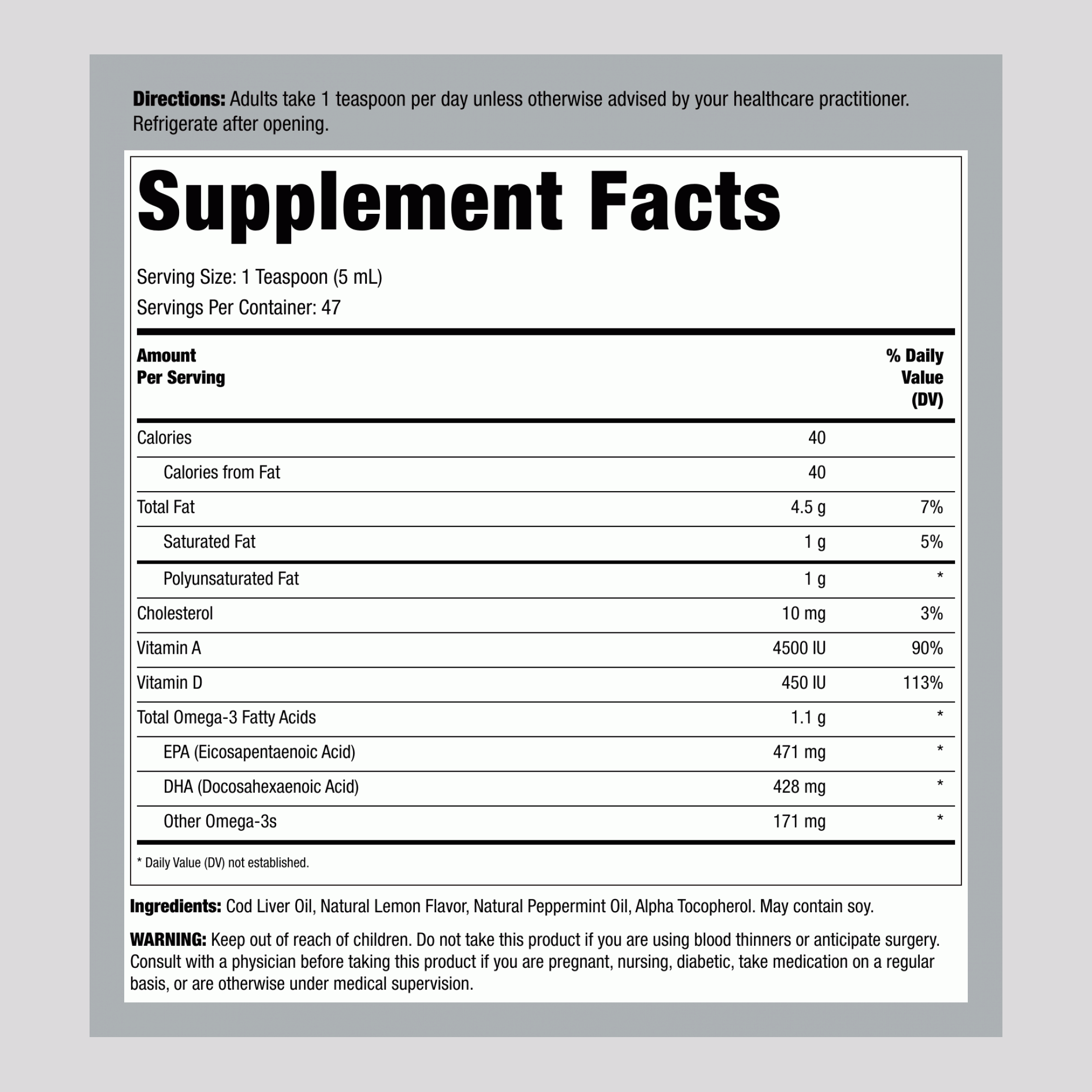 過往世界冰島鱈魚肝油液（檸檬薄荷） 8 fl oz 236 毫升 酒瓶    