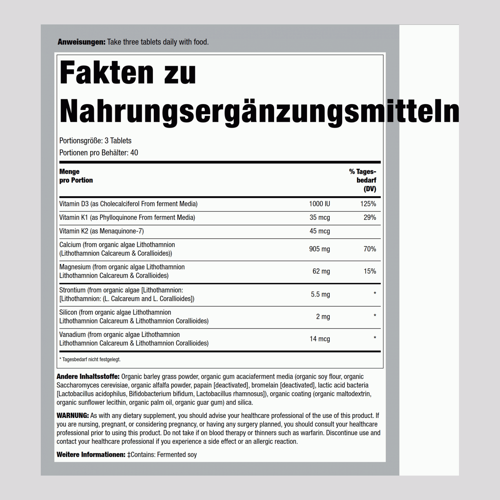 Bone Strength Take Care (Kalzium aus natürlichen Pflanzenquellen) 120 Tabletten       