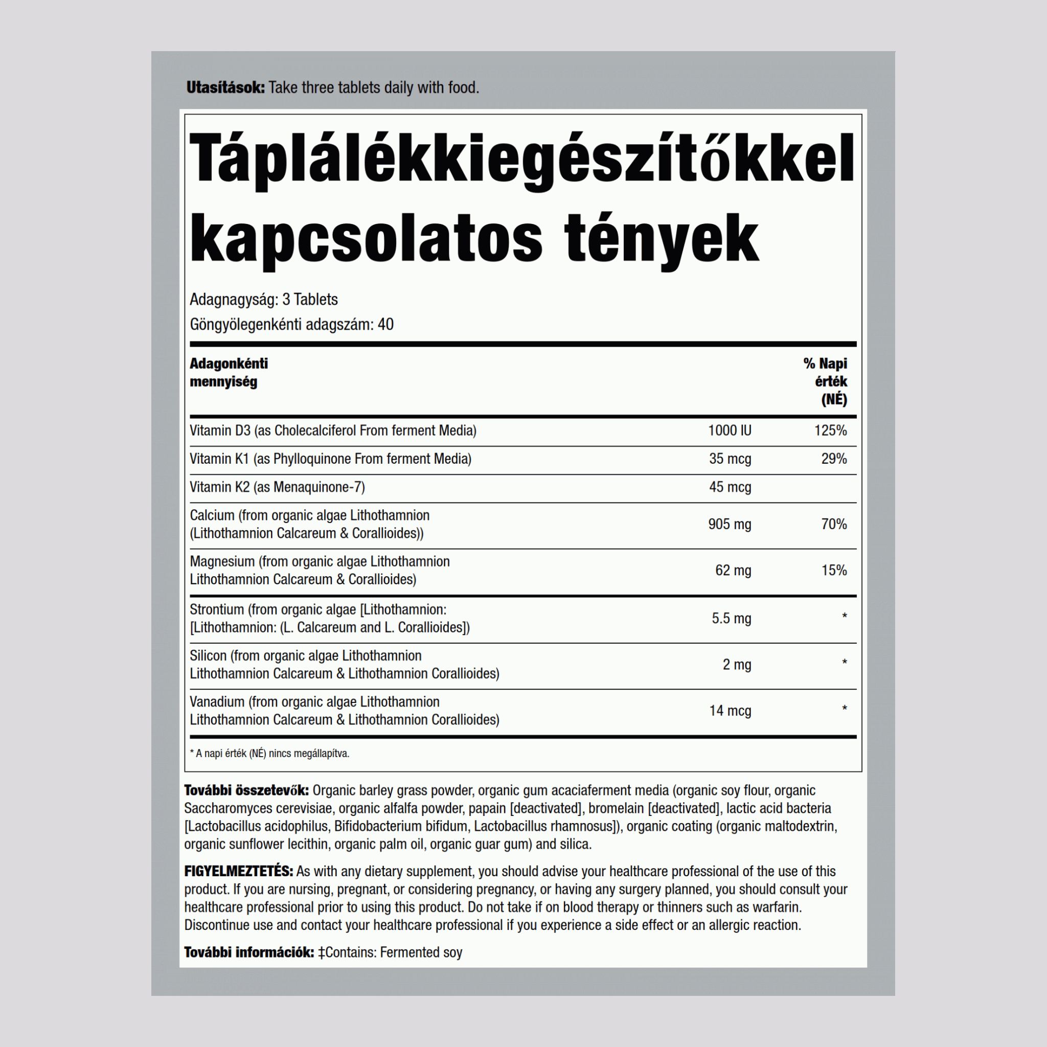 Csonterő gondoskodás (növényi eredetű kalcium) 120 Tabletta       