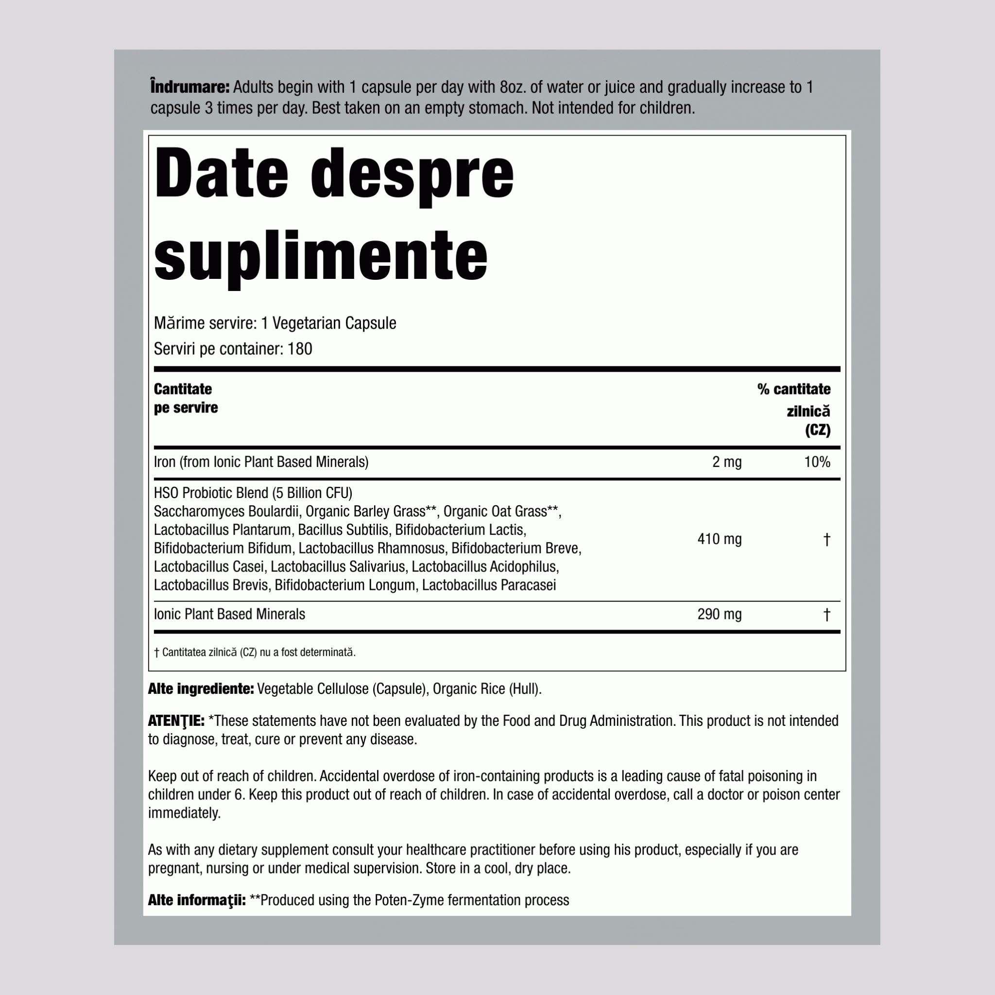 Primal Defense formulă ultra-probiotică 180 Capsule vegetariene       