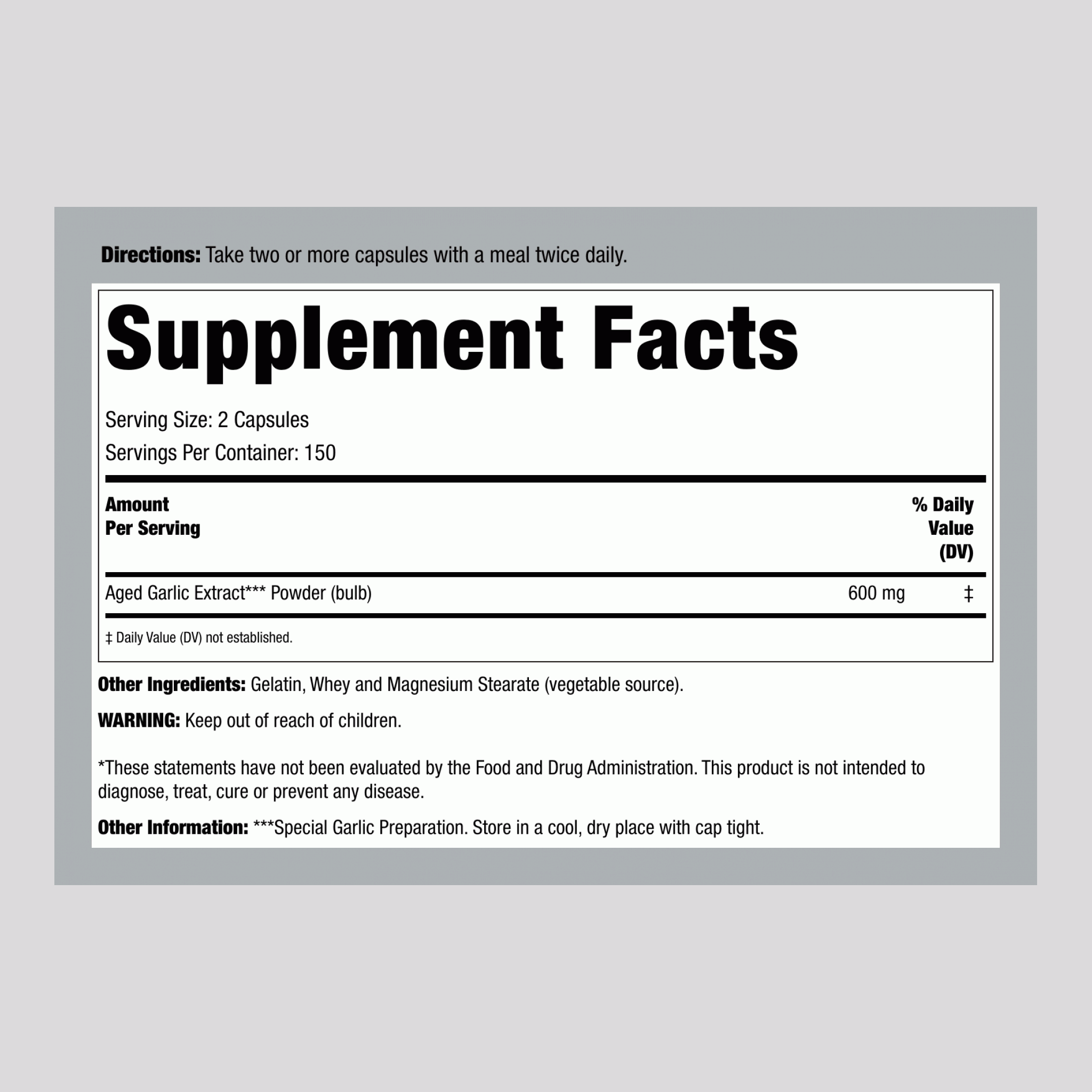 酸陳蒜（心血管配方100） 300 膠囊       