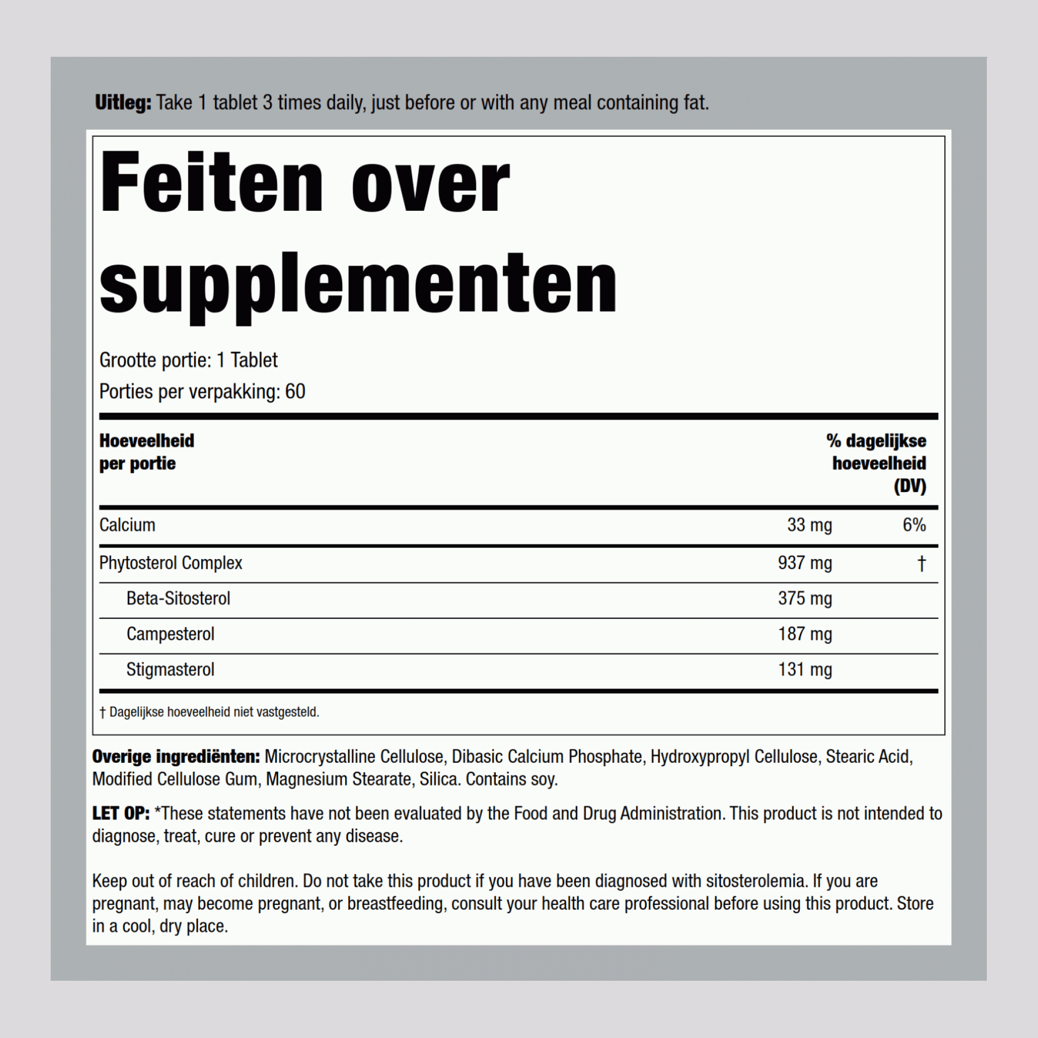 Beta sitosterol  375 mg 60 Tabletten     