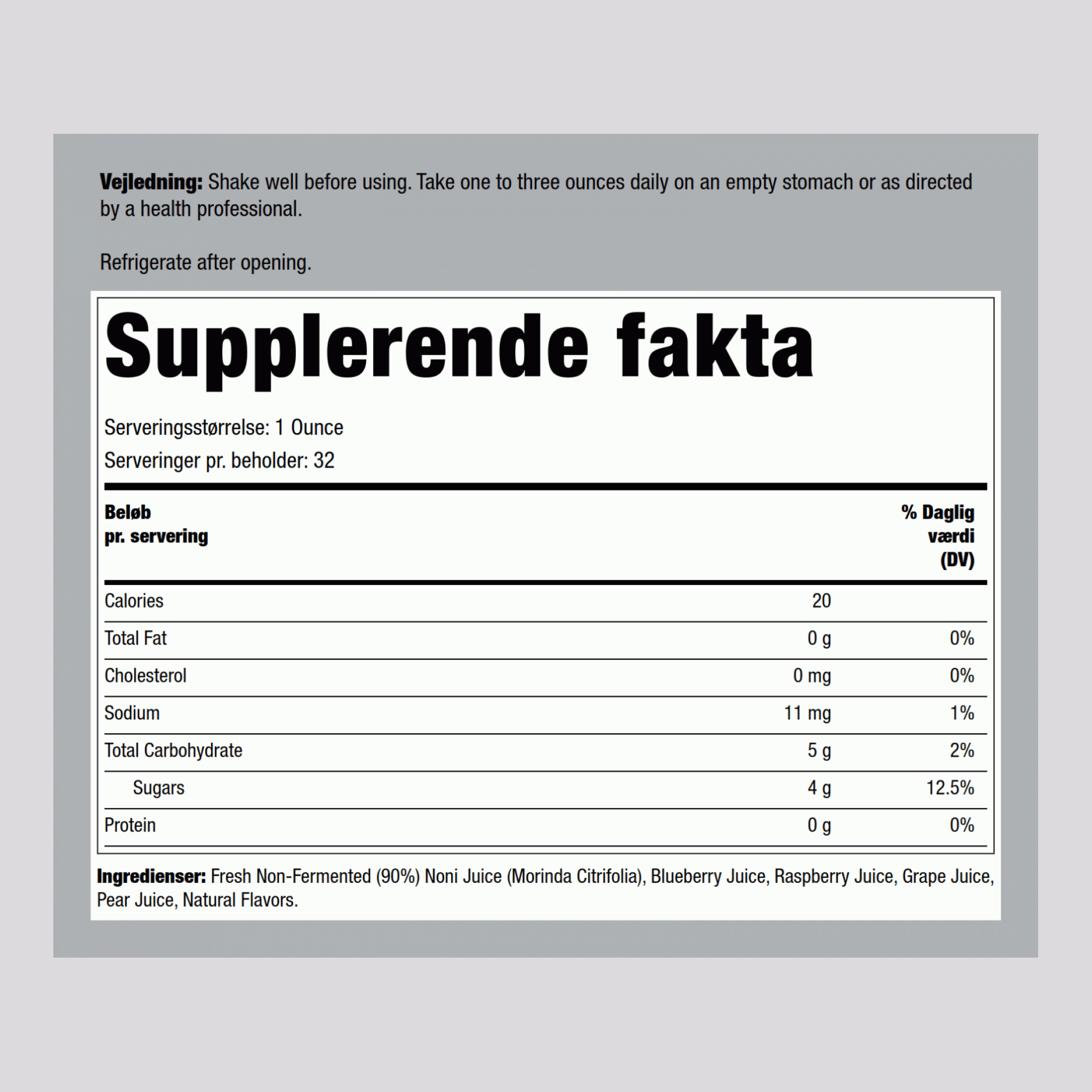 Noni juicevæske 32 fl oz 946 ml Flaske    