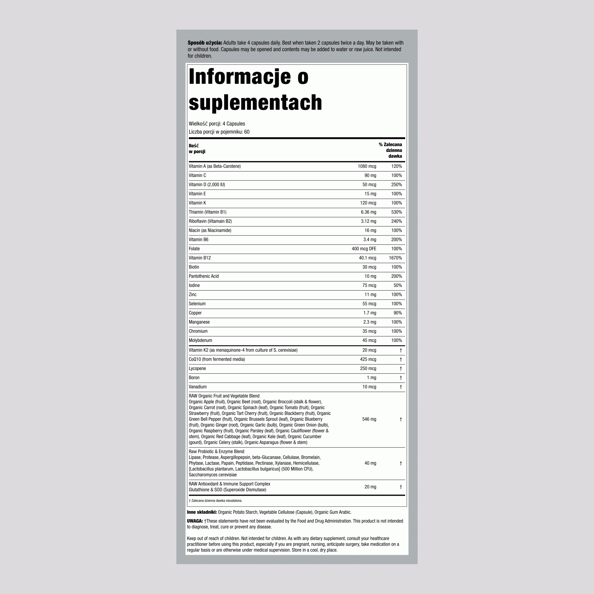 Vitamin Code 50 i Wiser Men Multivitamin 240 Kapsułki wegetariańskie       