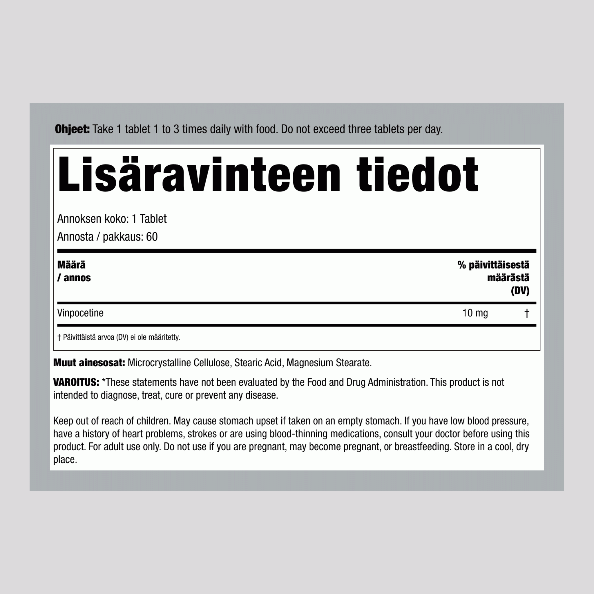 Vinposetiini 10 mg 120 Tabletit     