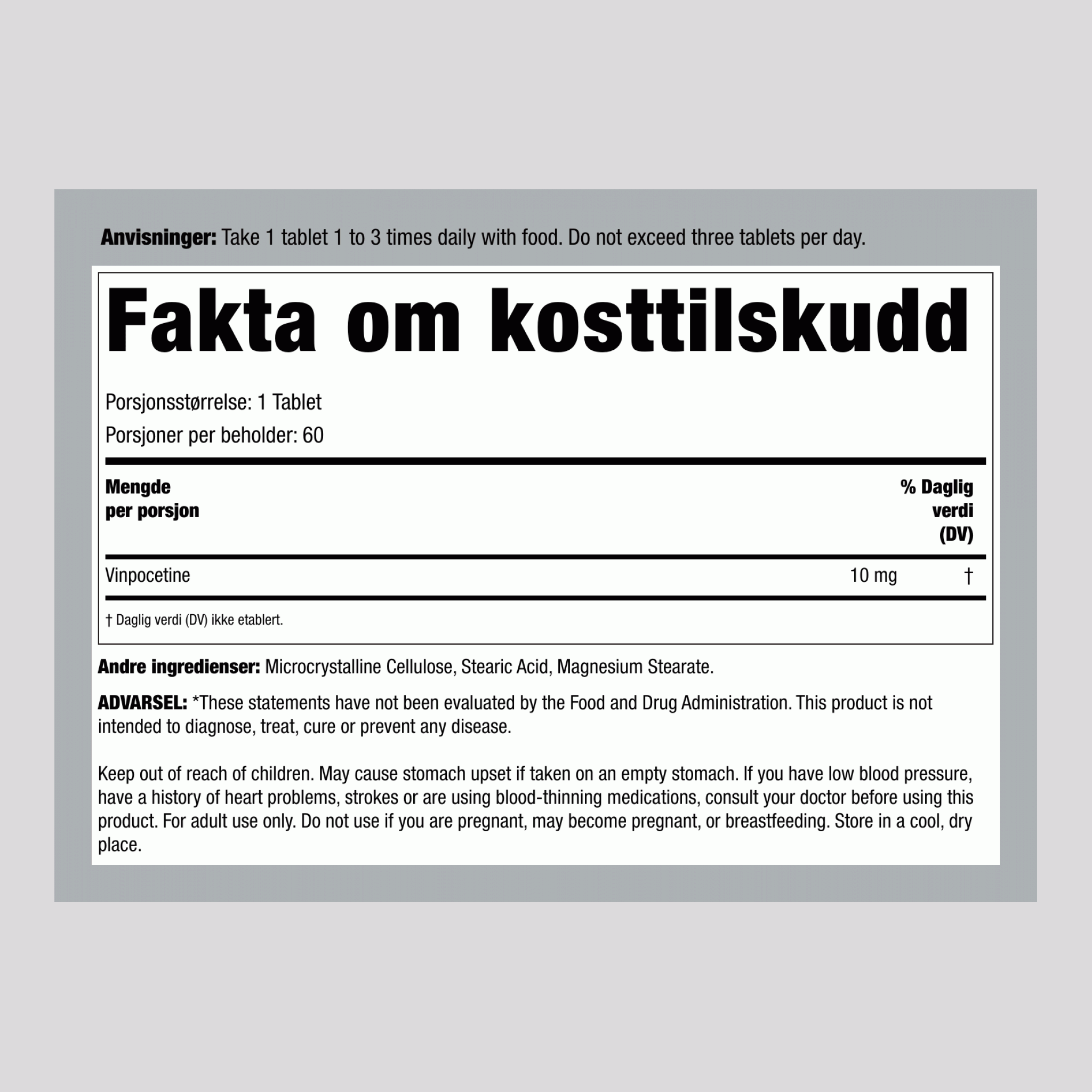 Vinpocetin 10 mg 120 Tabletter     