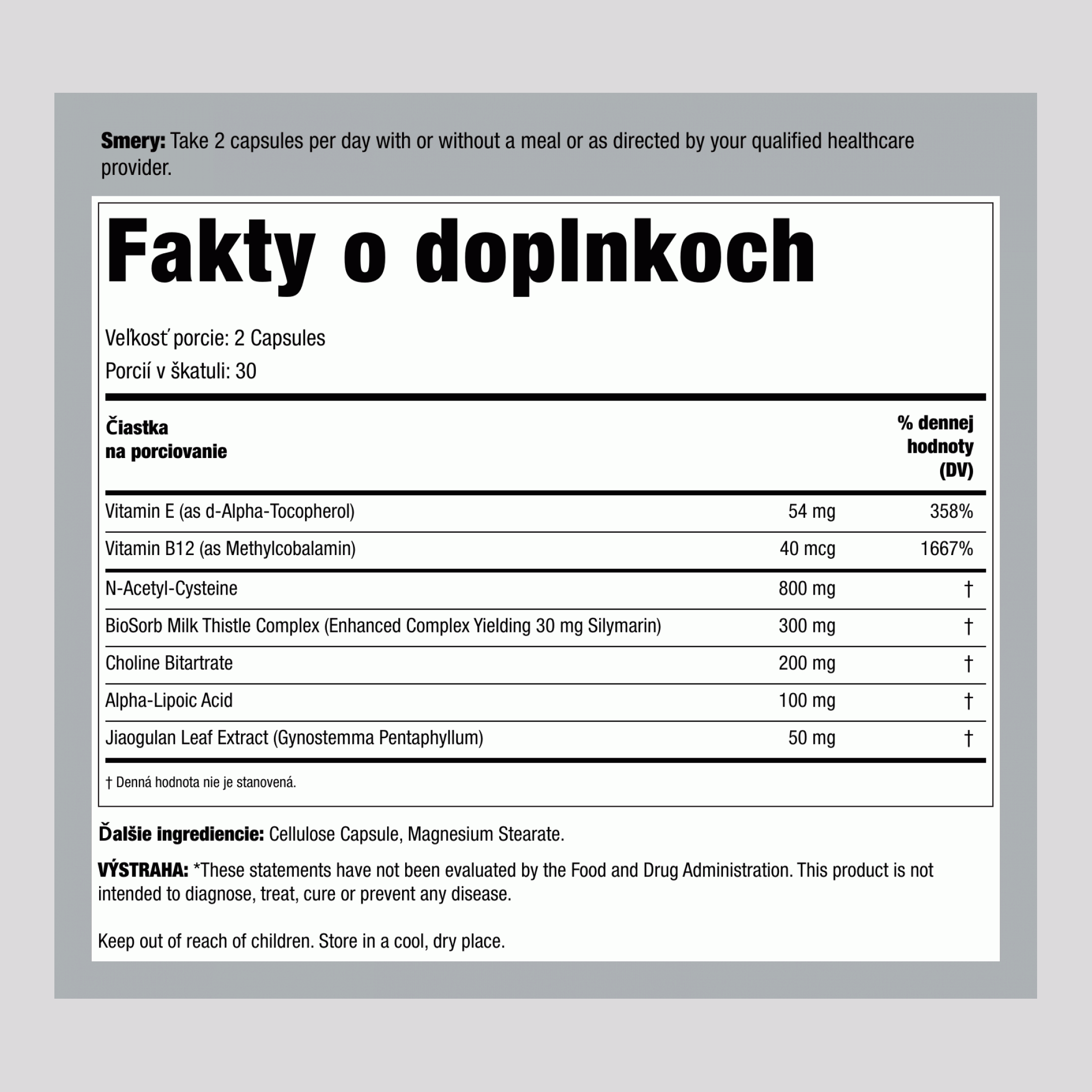 Pečeň X 60 Vegetariánske kapsuly       