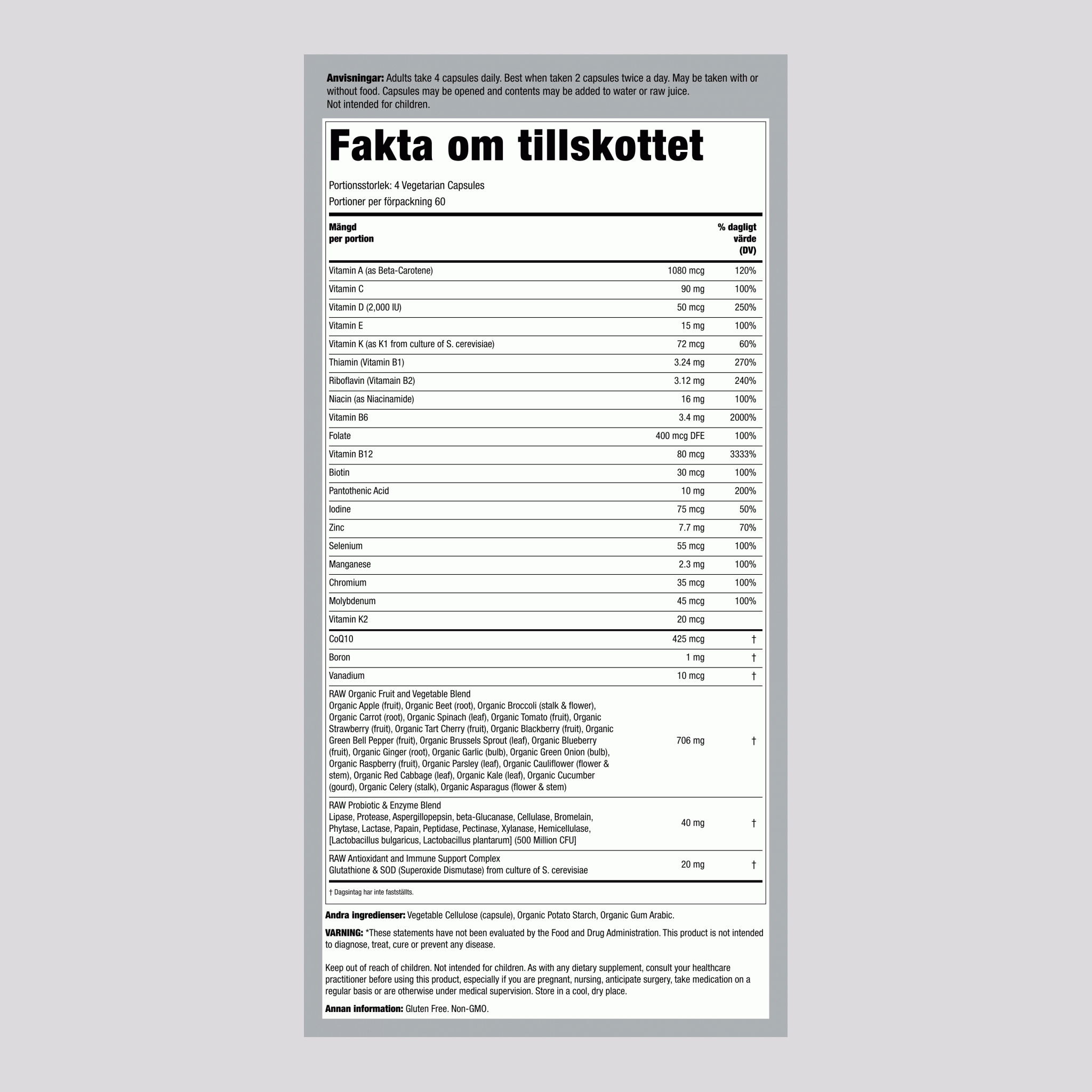 Vitamin Code 50 & Wiser Women, multivitamin för kvinnor 240 Vegetariska kapslar       