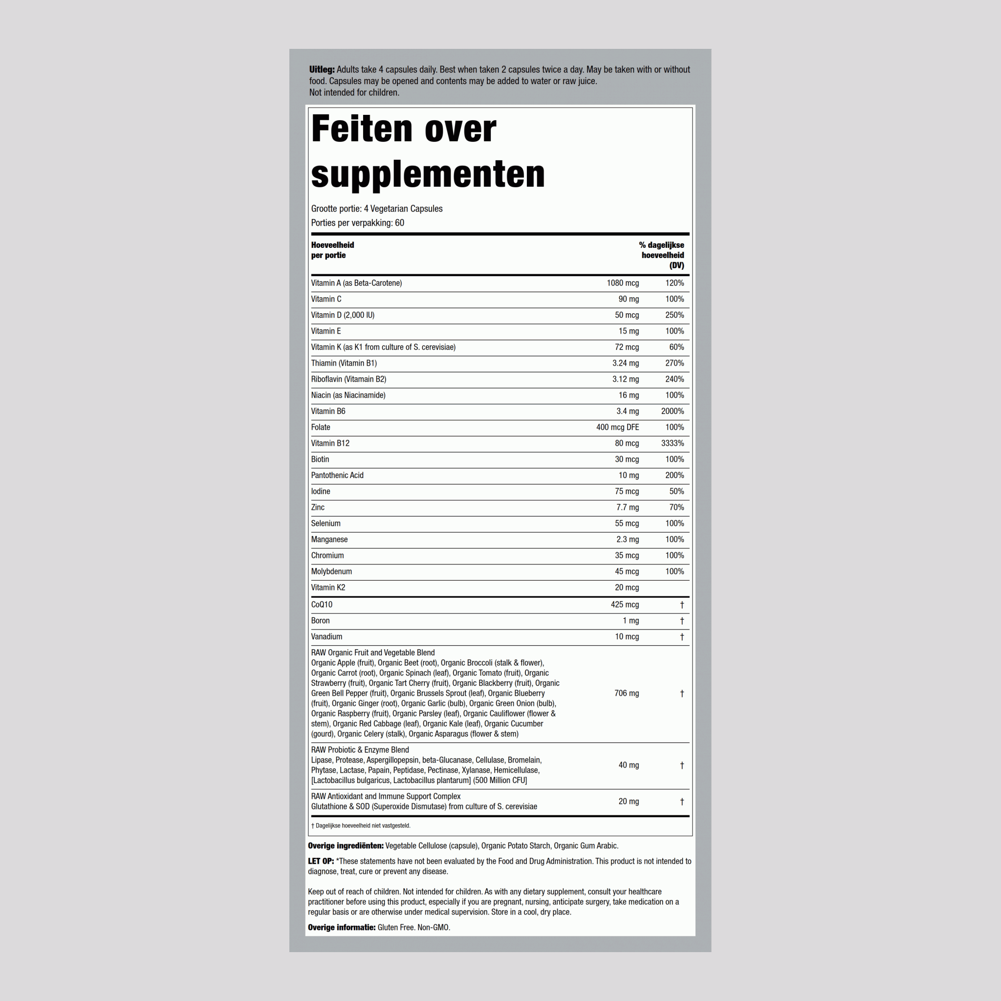 Vitamine code 50 en multivitaminen voor wijzere vrouwen 240 Vegetarische capsules       