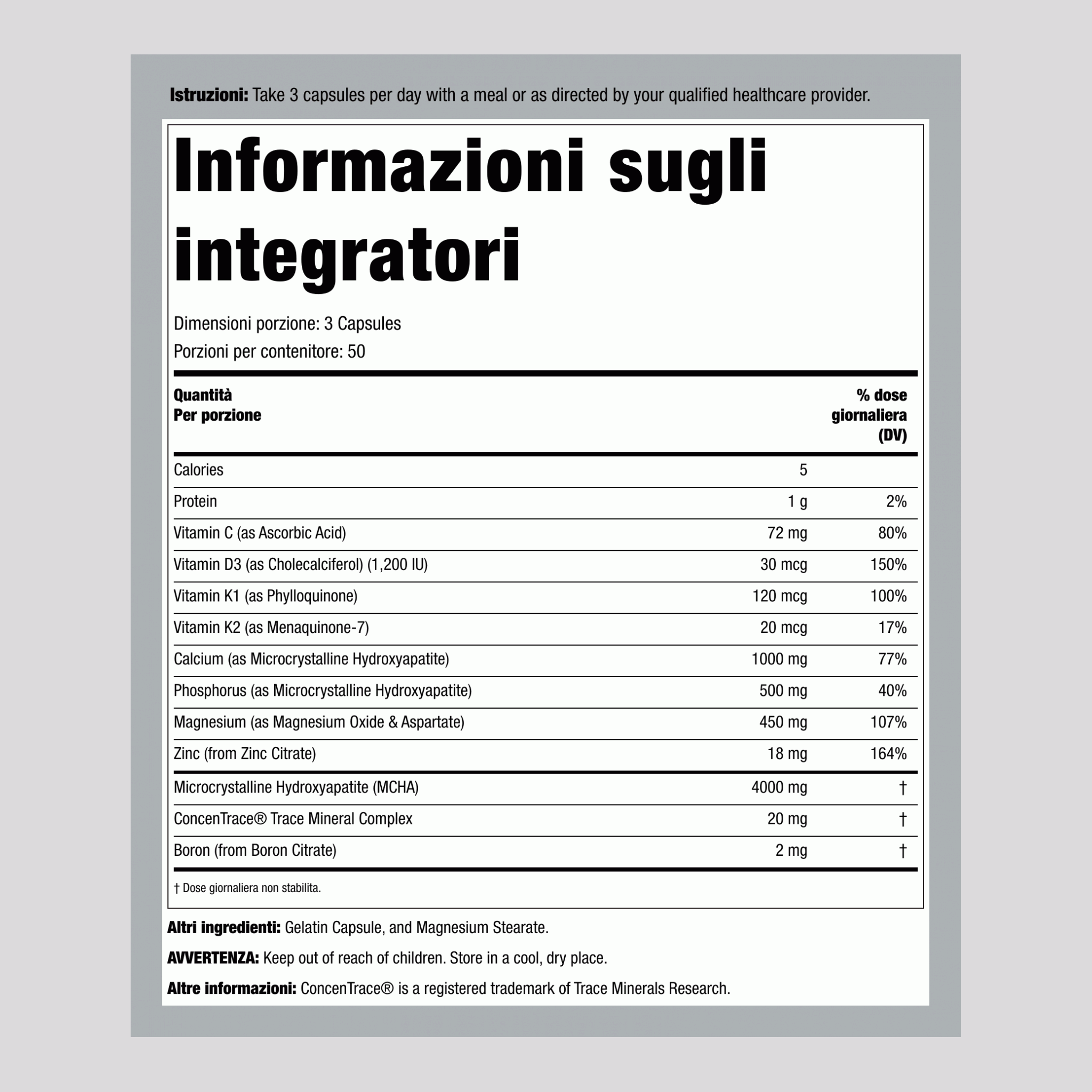 Bone Maximizer III con MCHA 150 Capsule       