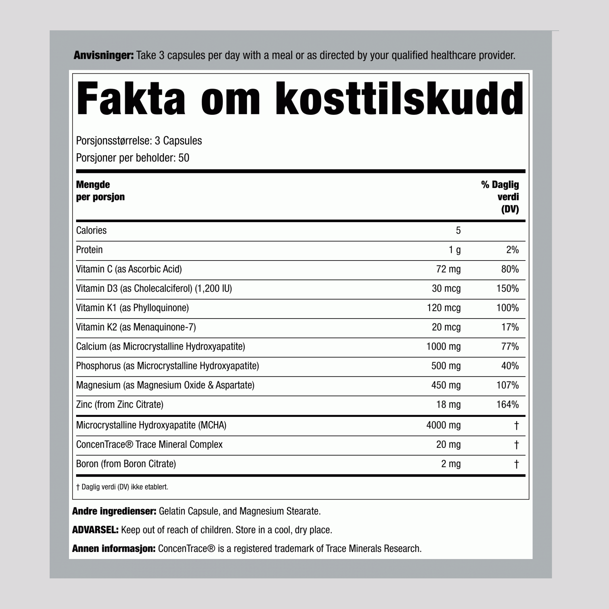 Bone Maximizer III med MCHA 150 Kapsler       