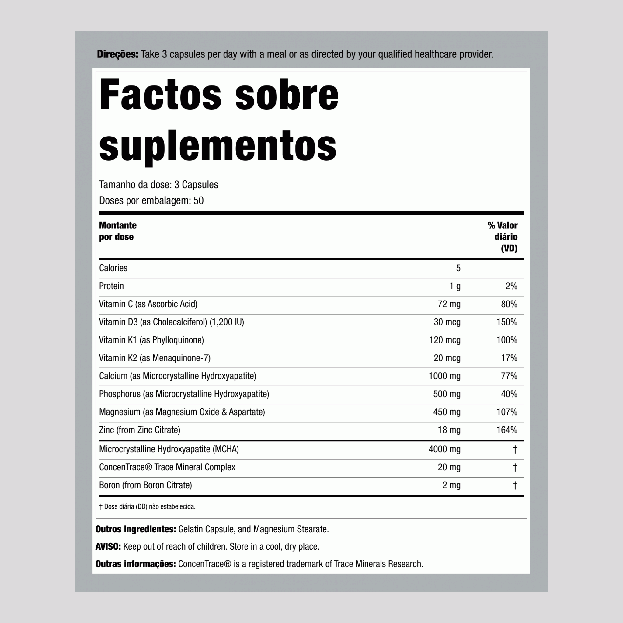 Maximizador Ósseo III com MCHA 150 Cápsulas       