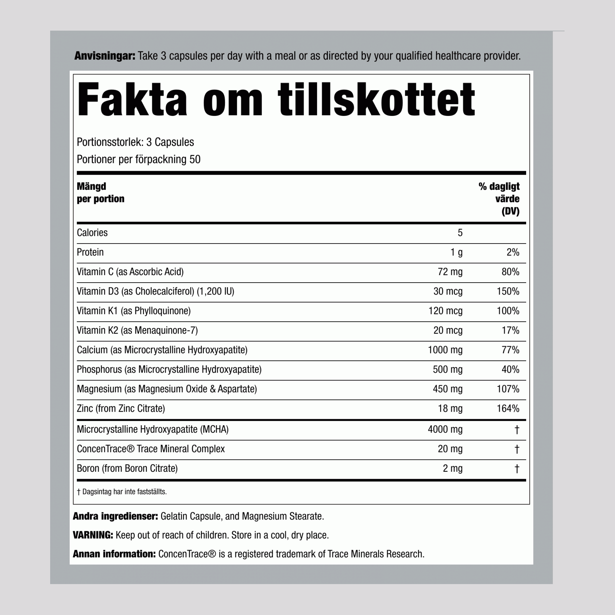 Bone Maximizer III med MCHA 150 Kapslar       