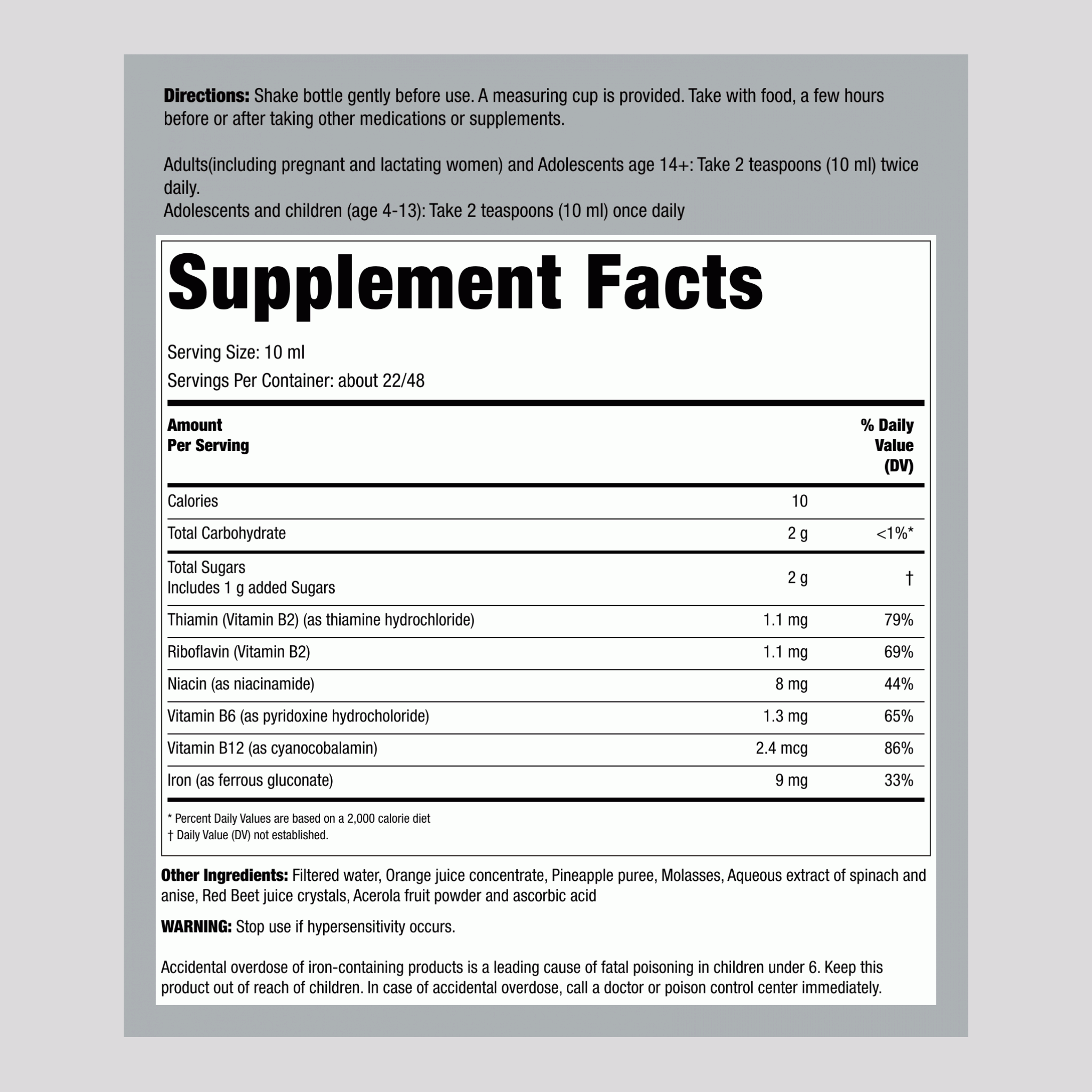 Flora Iron + Herb with B-Vitamin Complex, 7.7 fl oz (228 ml) Bottle