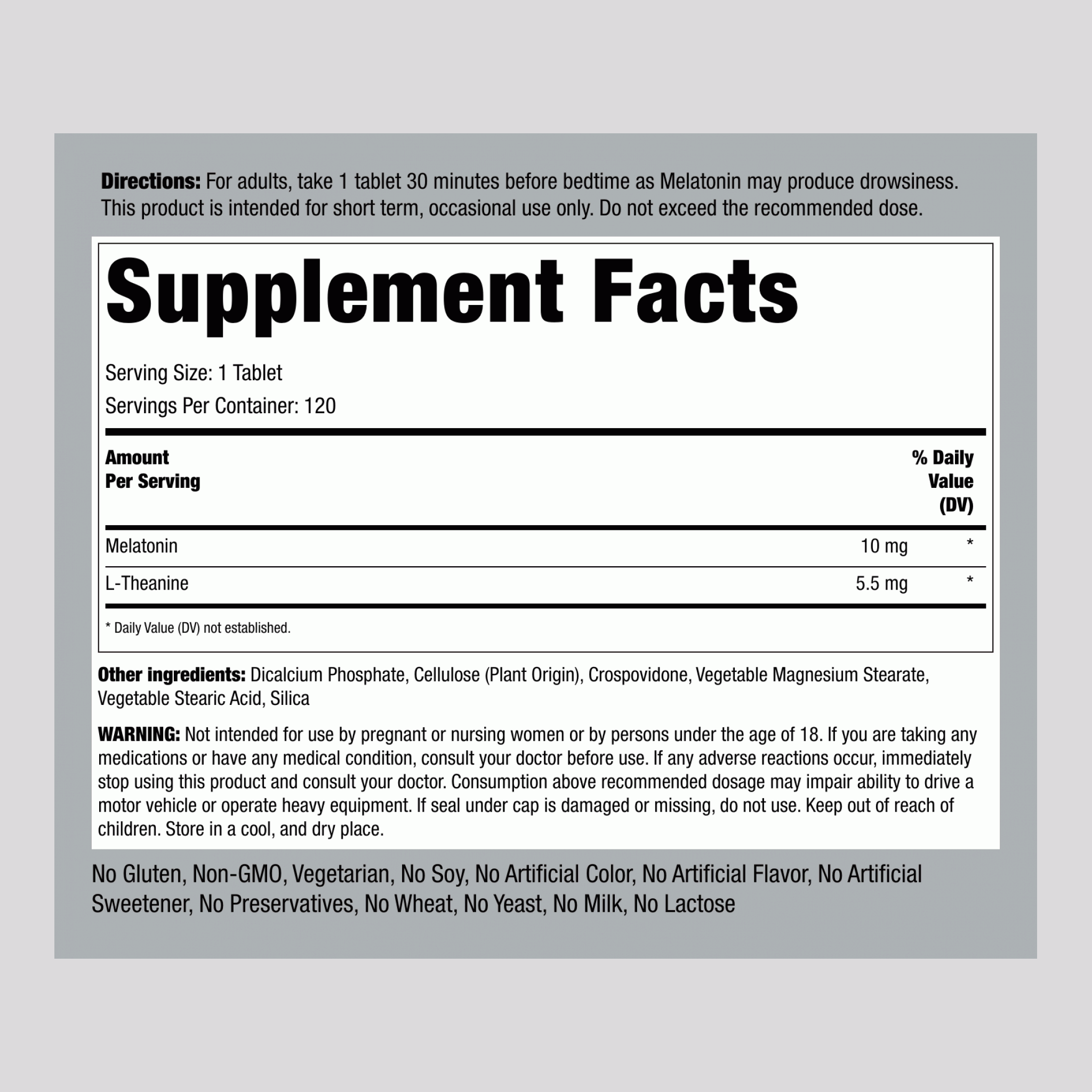 褪黑素 10 mg 120 錠劑     