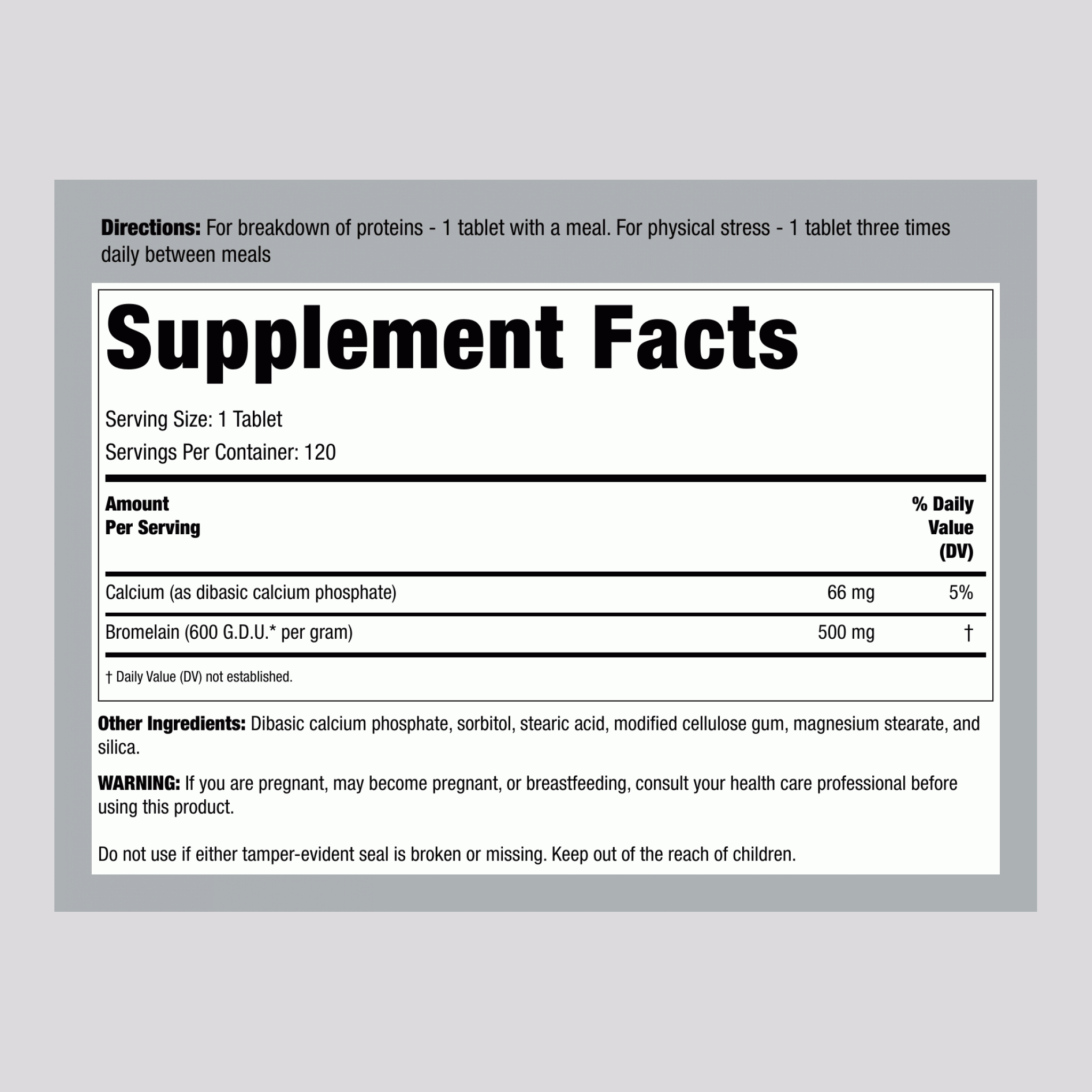 Bromelain, 500 mg, 120 Tablets