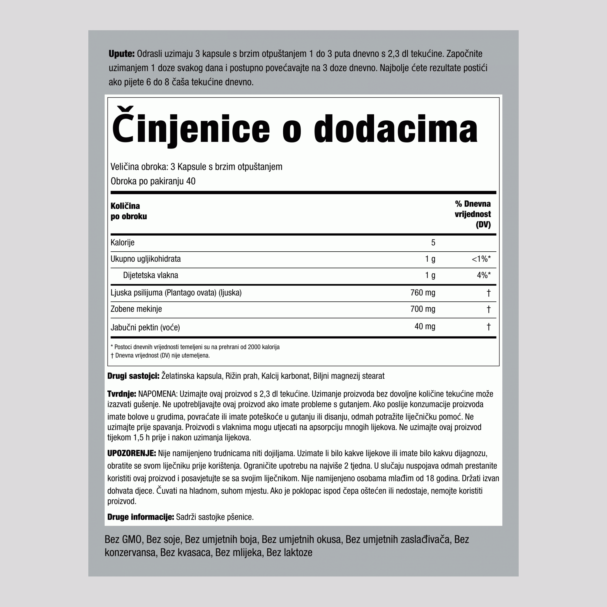 Triple Action kompleks vlakana 120 Kapsule s brzim otpuštanjem       