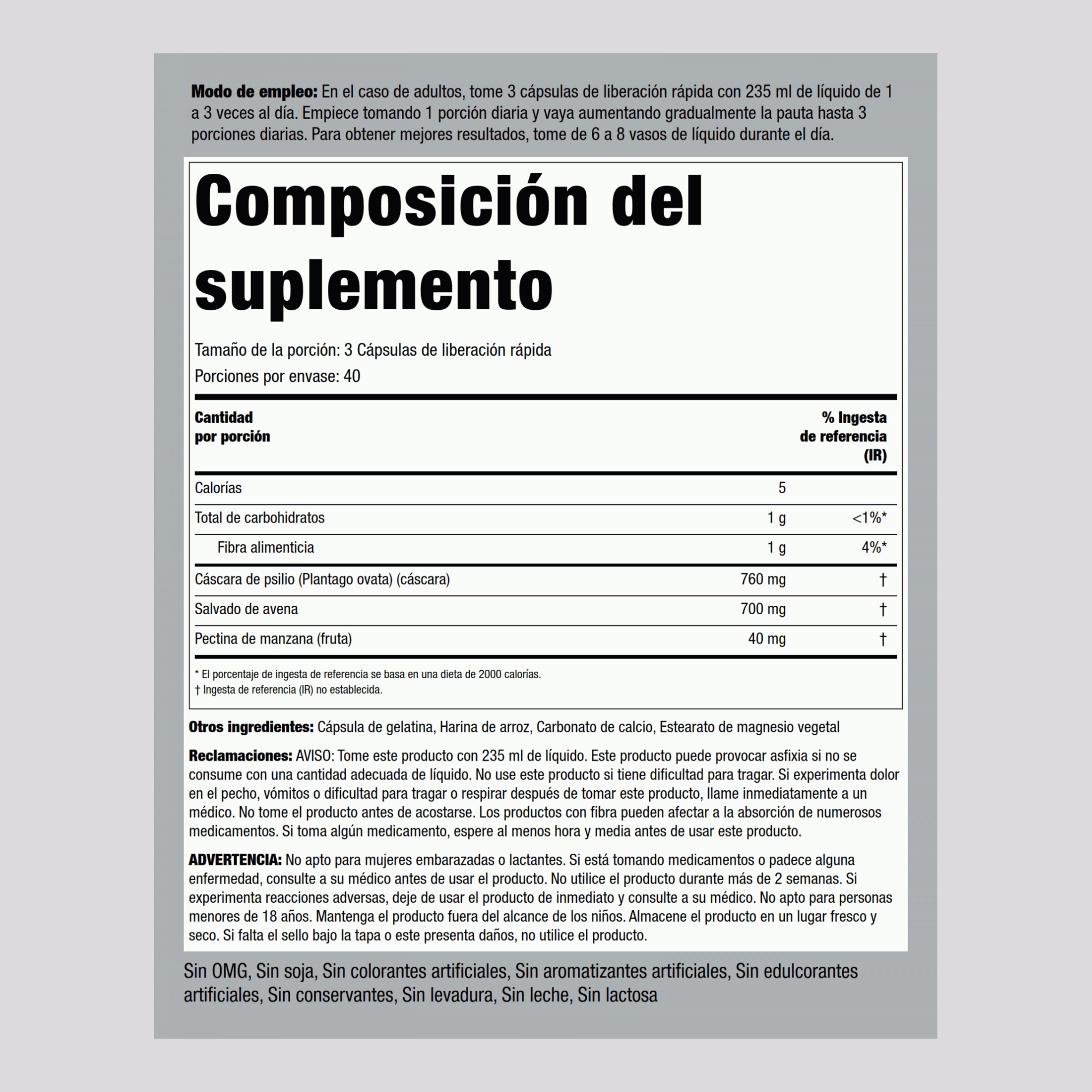 Complexe fibreux Triple Action,  120 Gélules à libération rapide 2 Bouteilles