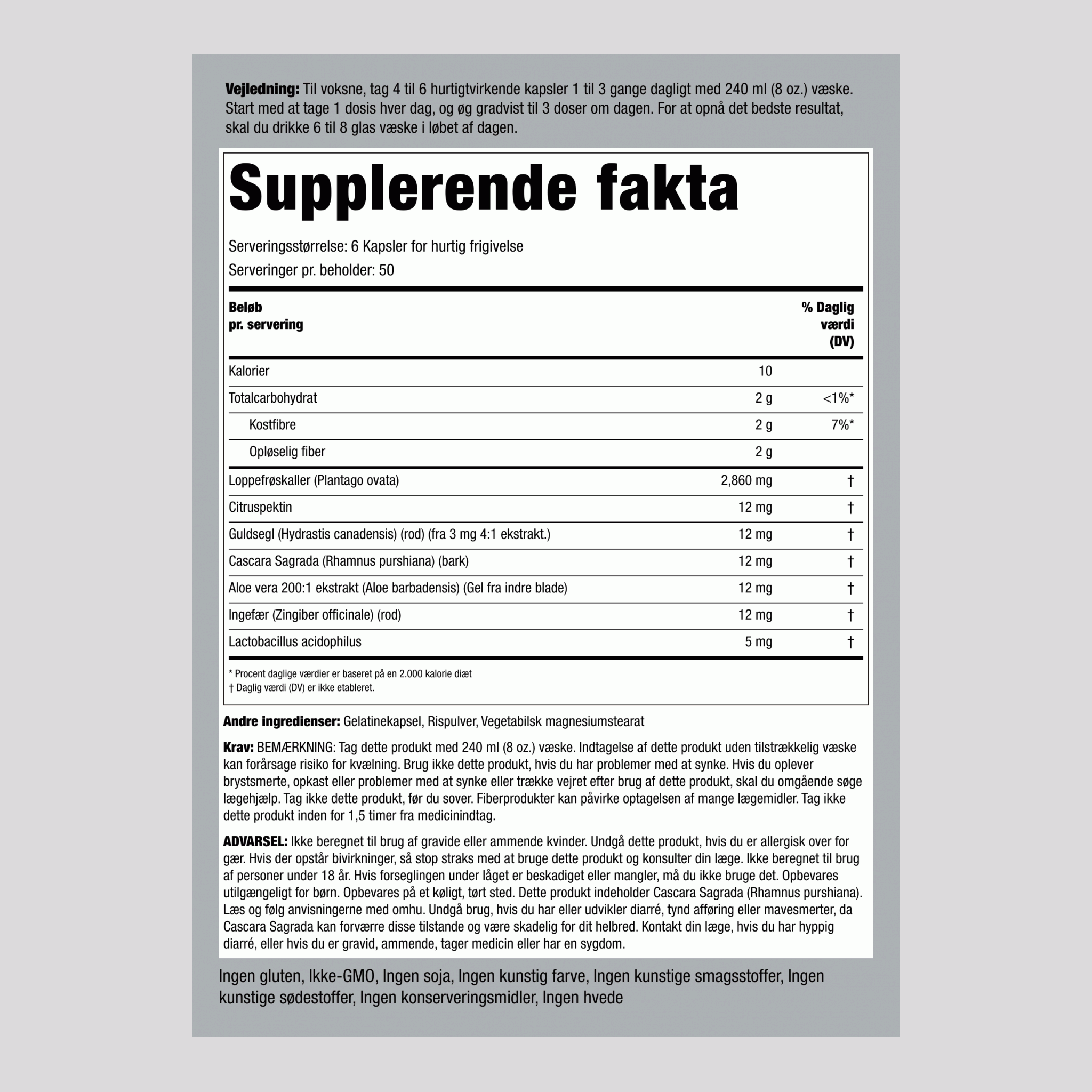 Den ultimative tyktarmsrensning 300 Kapsler for hurtig frigivelse       