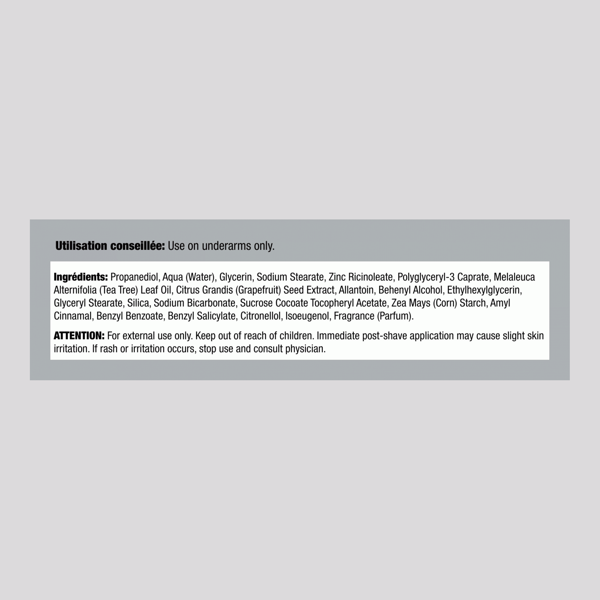 Bâton déodorant à l'huile d'arbre à thé,  2.5 once 70 g Bâtonnet