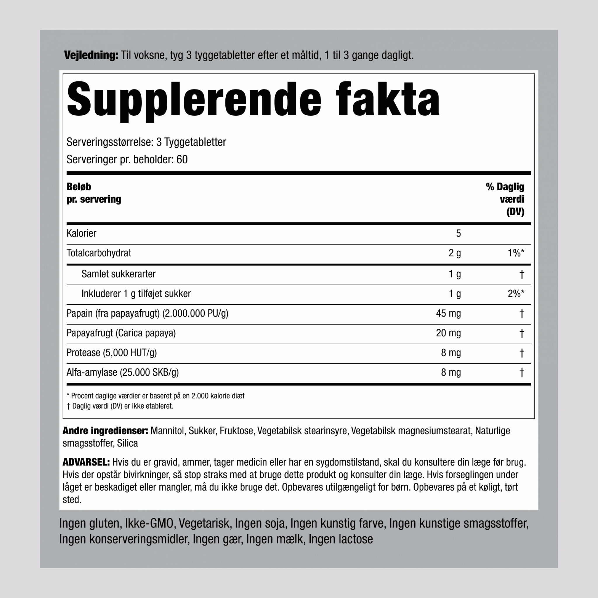Ultra Papaya Enzyme Supreme,  180 Tyggetabletter 2 Flasker