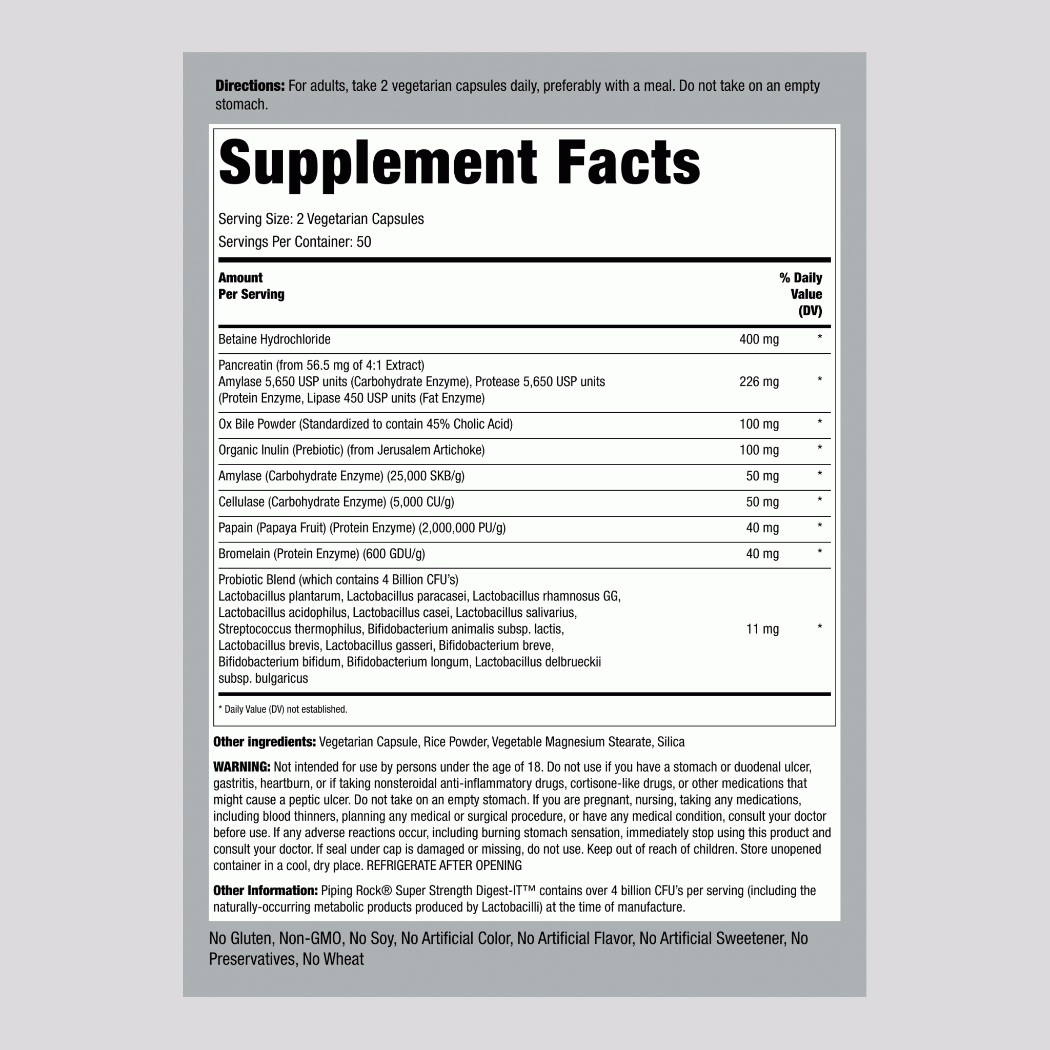 Digest-IT多酶益生菌 超強功效 100 素食專用膠囊        
