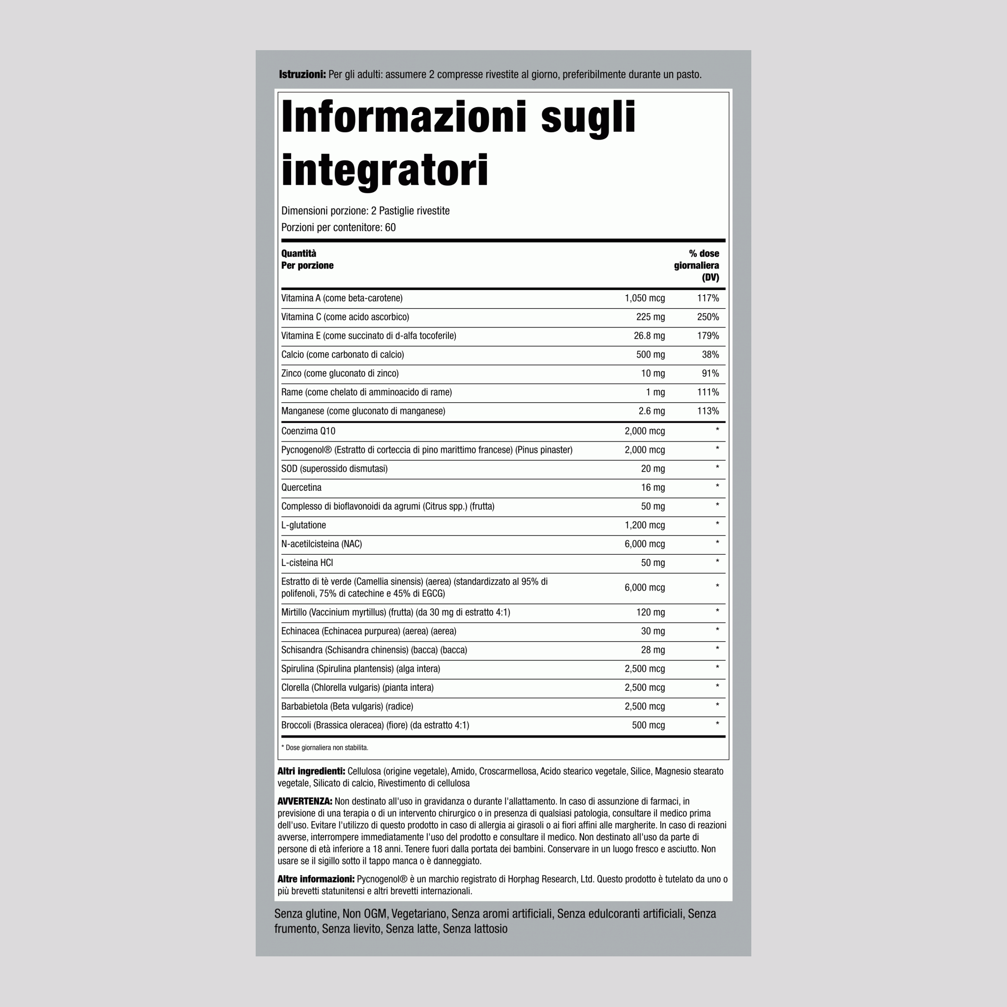 Antiossidante Ultra Max,  120 Pastiglie rivestite 2 Bottiglie