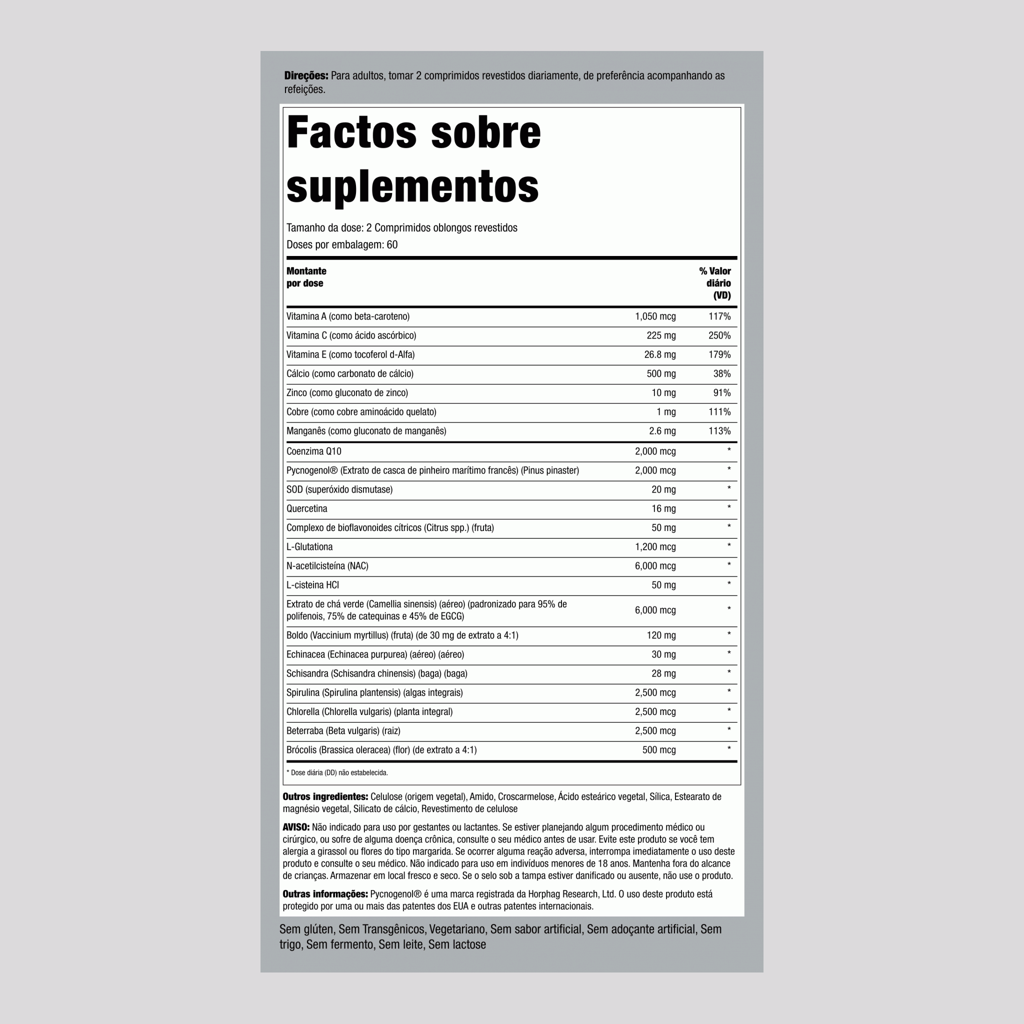 Antioxidantes ultra max,  120 Comprimidos oblongos revestidos 2 Frascos