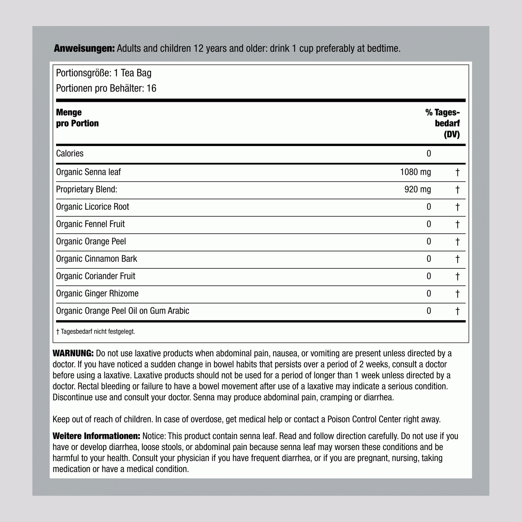 Smooth Move Abführtee (Bio) 16 Teebeutel       