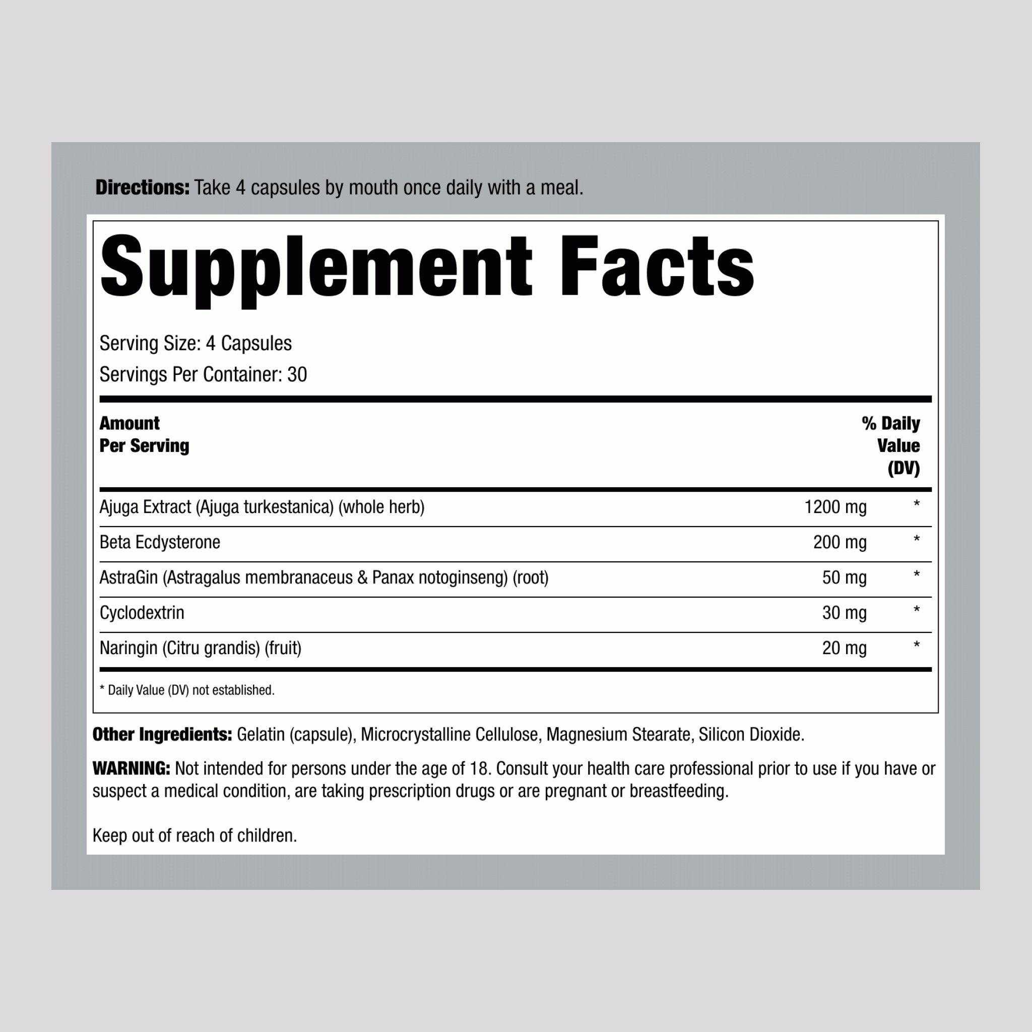 Turkesterone 1200 mg, 120 Capsules