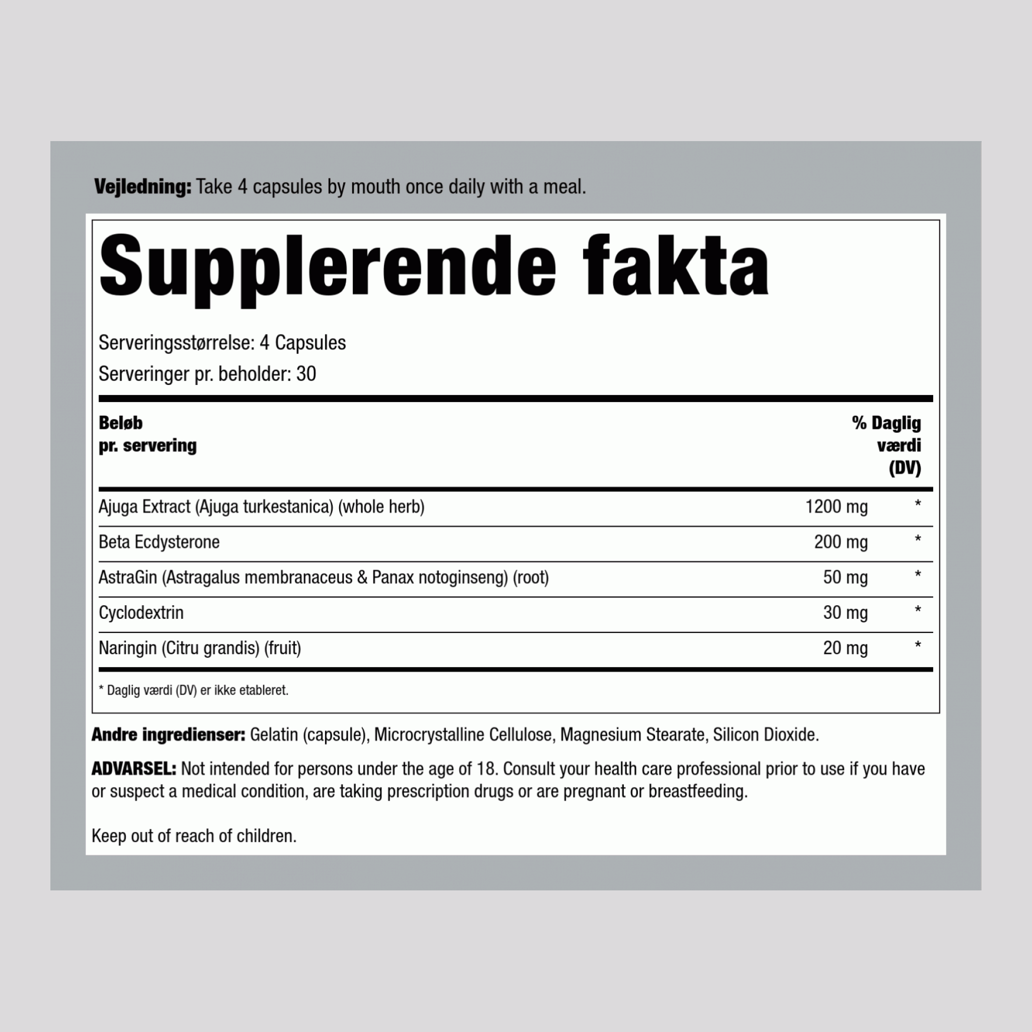 Turkesteron 1200 mg 120 Kapsler       