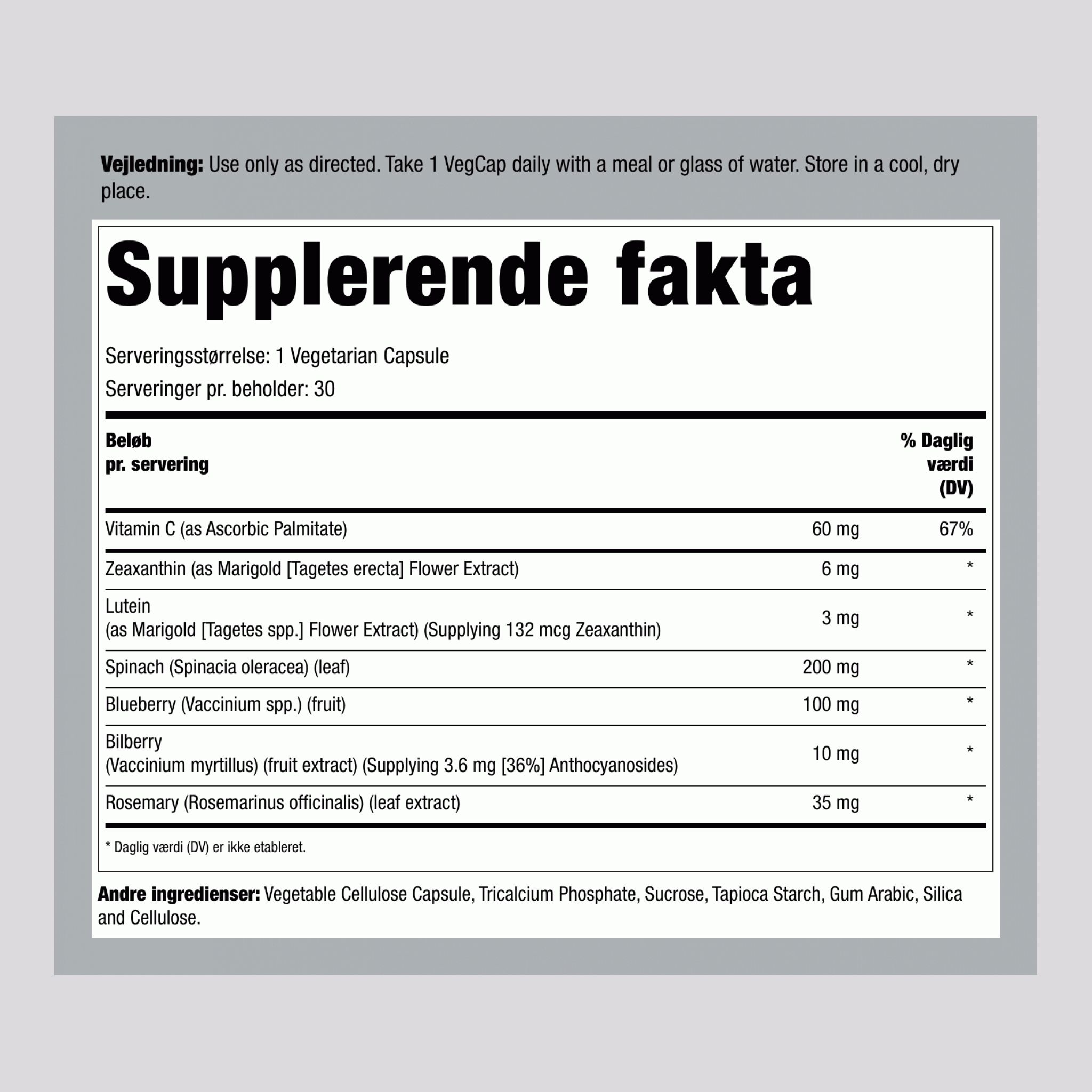 Zeaxanthin  6 mg 30 VegKapsler     