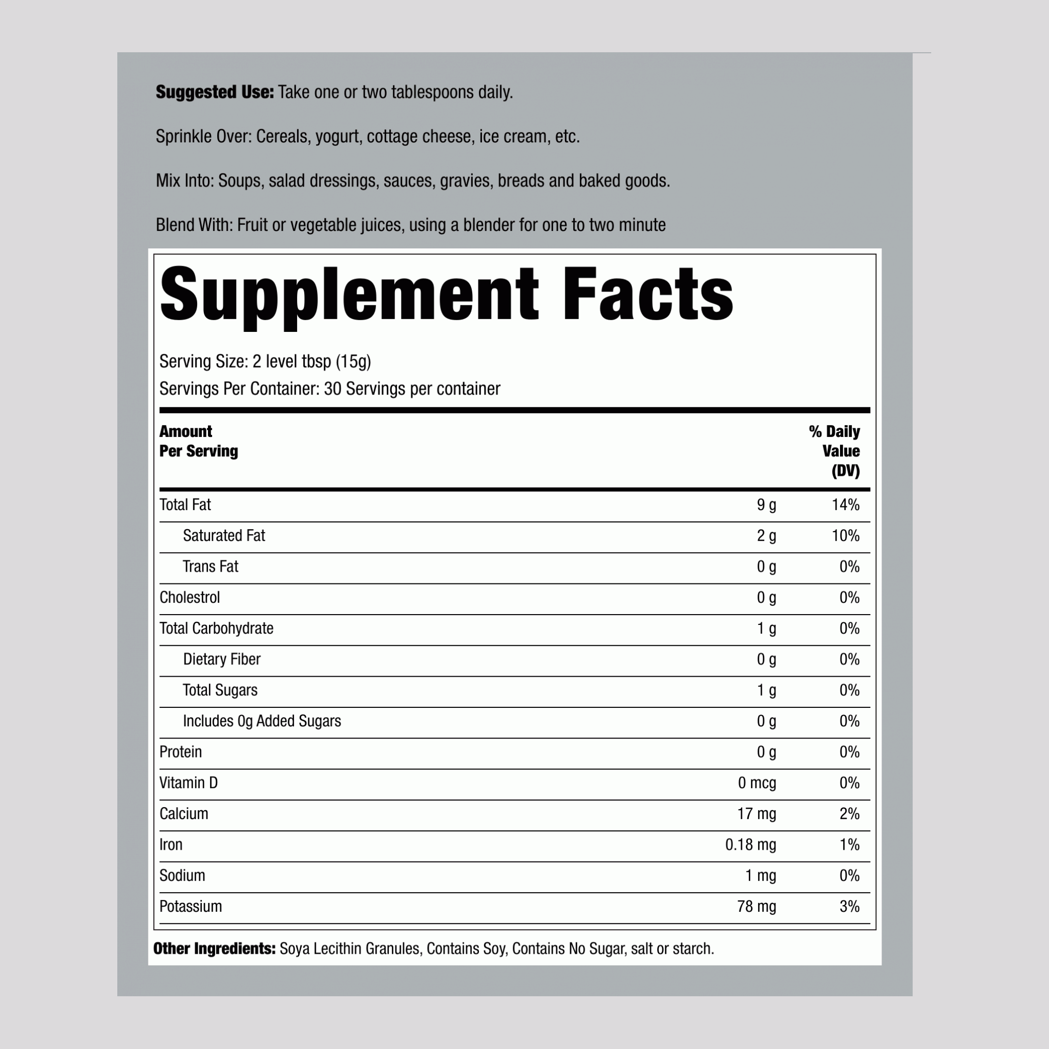 Lecithin Granules, 16 oz (454 g) Bottle