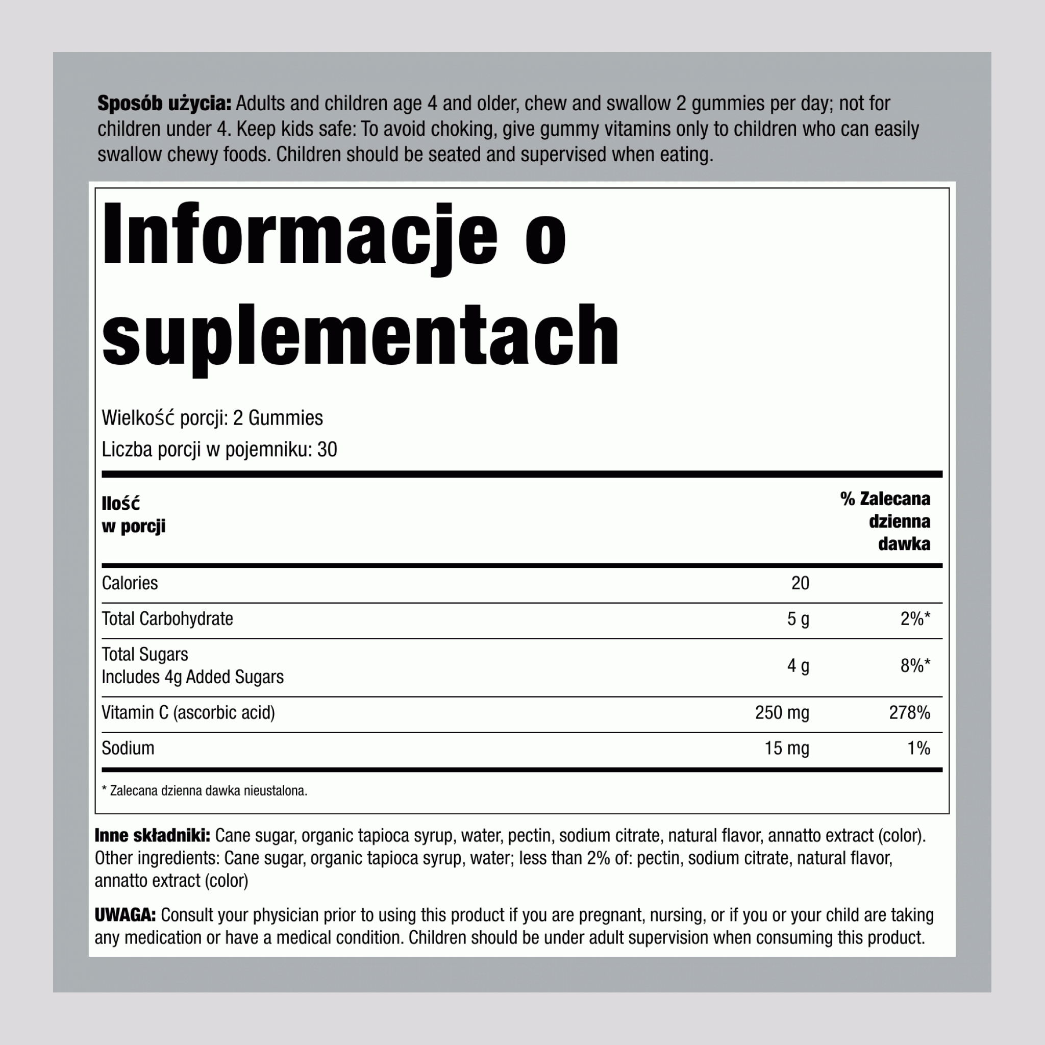 Vitamin C High Potency (Citrus), 60 Vegan Gummies