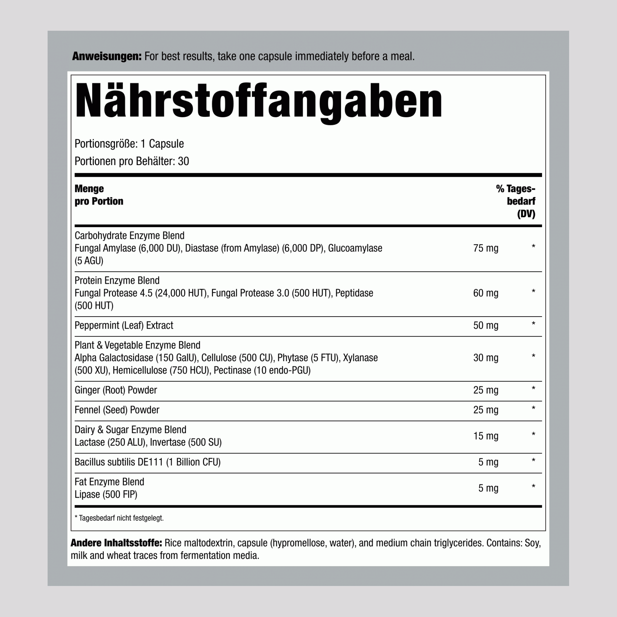 Verdauungs-Duo Probiotikum + Multi-Enzym, 30 vegetarische Kapseln