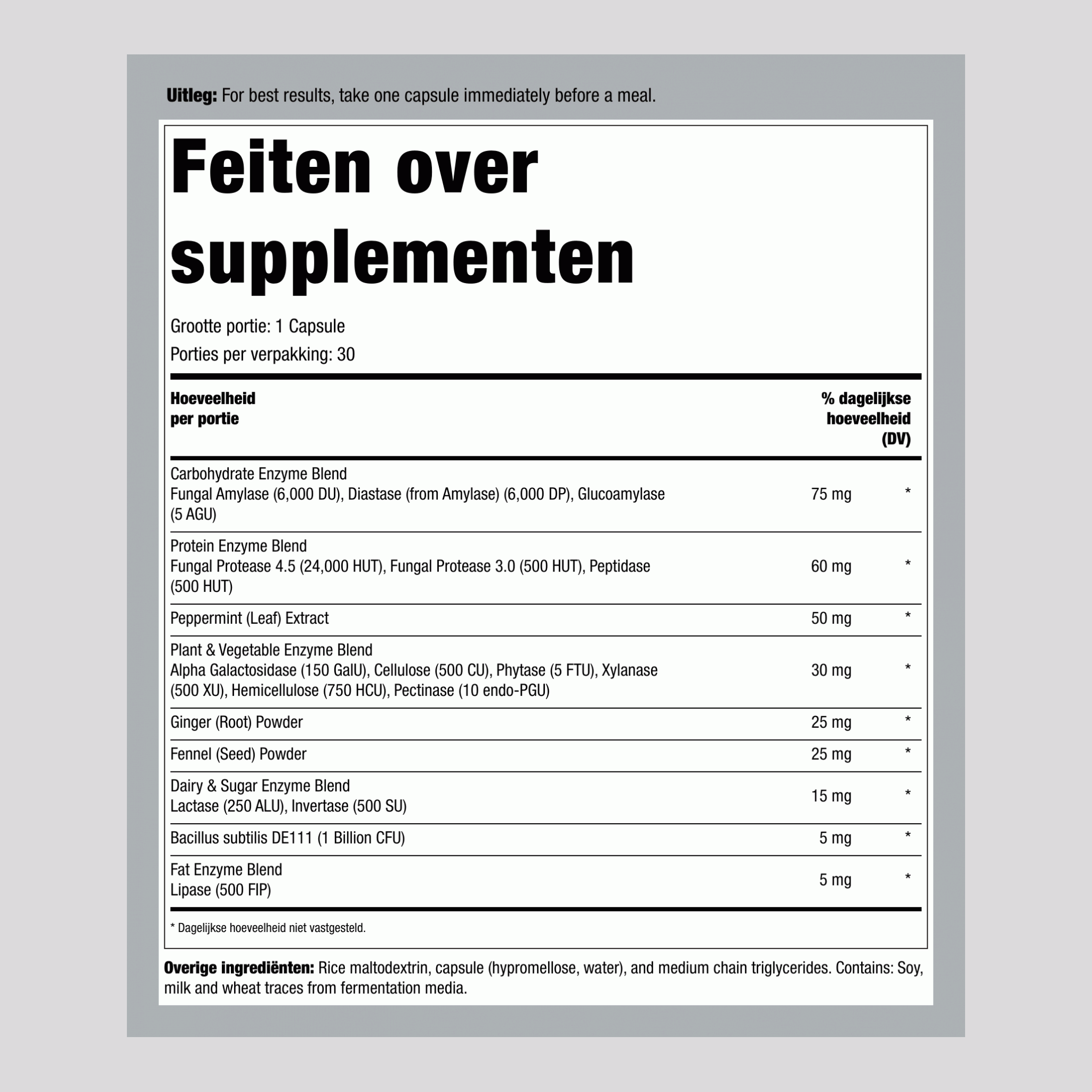 Digestive Duo Probiotic + Multi Enzyme, 30 vegetarische capsules