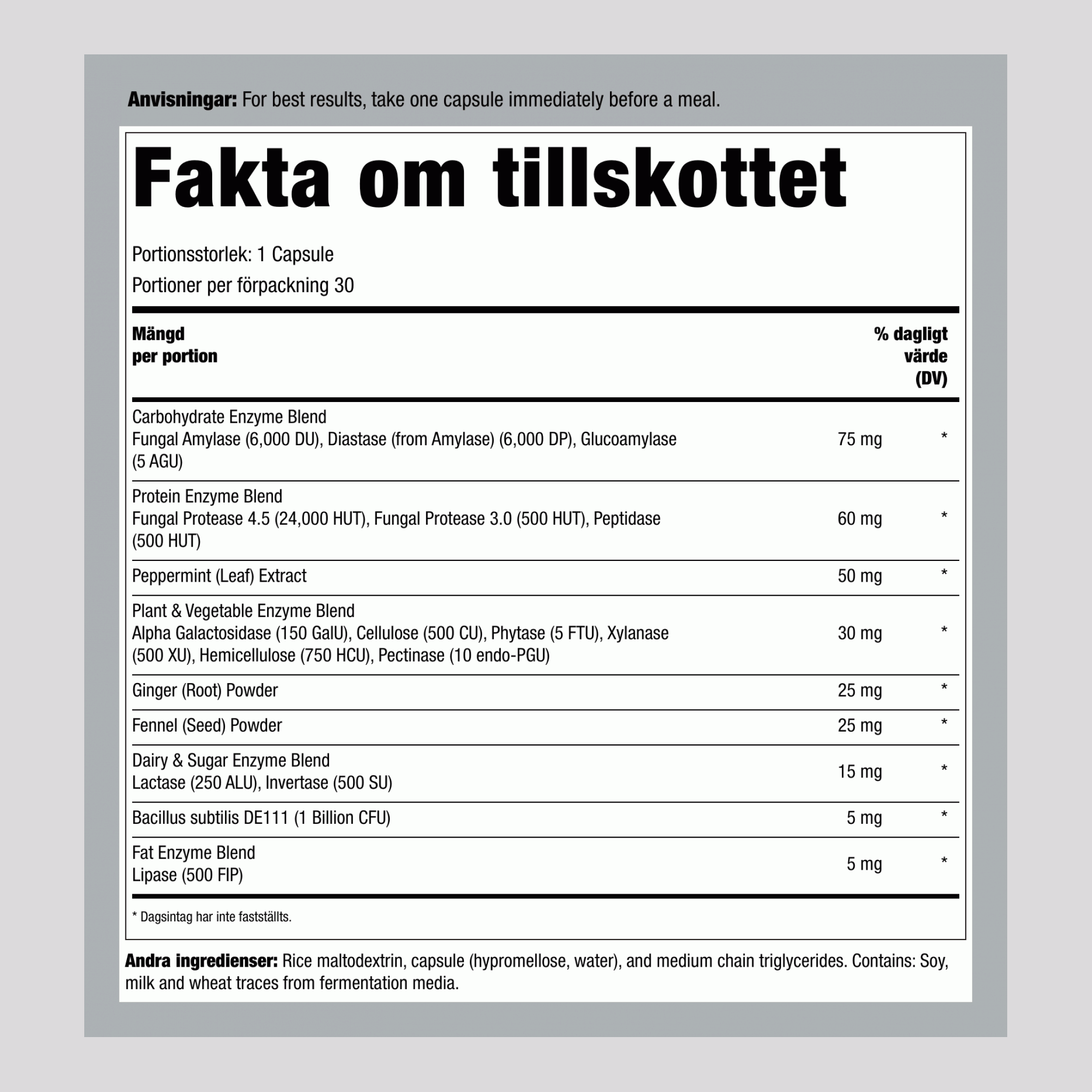 Digestive Duo Probiotisk + Multi Enzym, 30 vegetariska kapslar