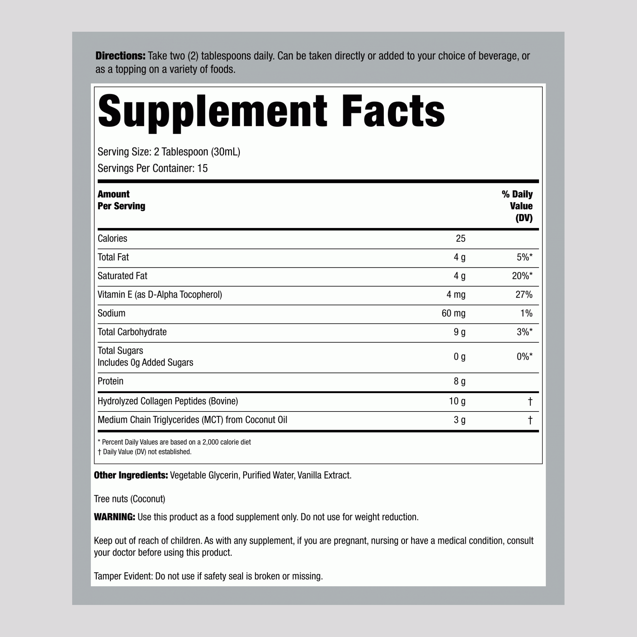 Collagen + MCT (Caramel), 16 fl oz (450 mL) Bottle