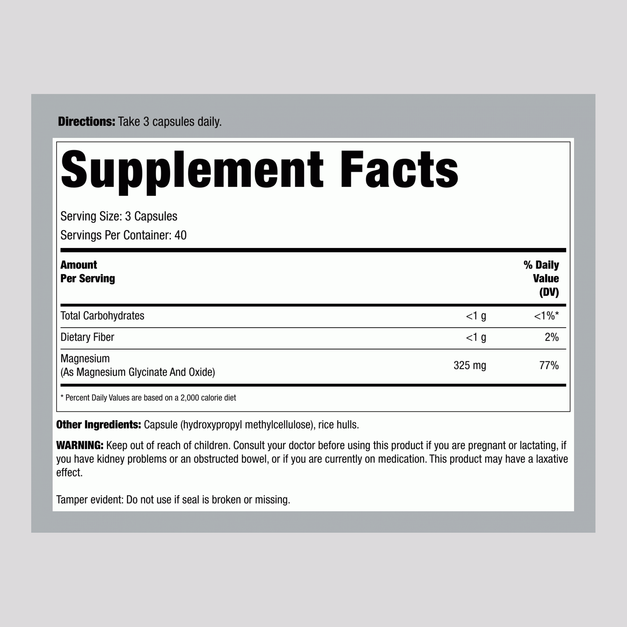 Magnesium Glycinate, 120 Capsules