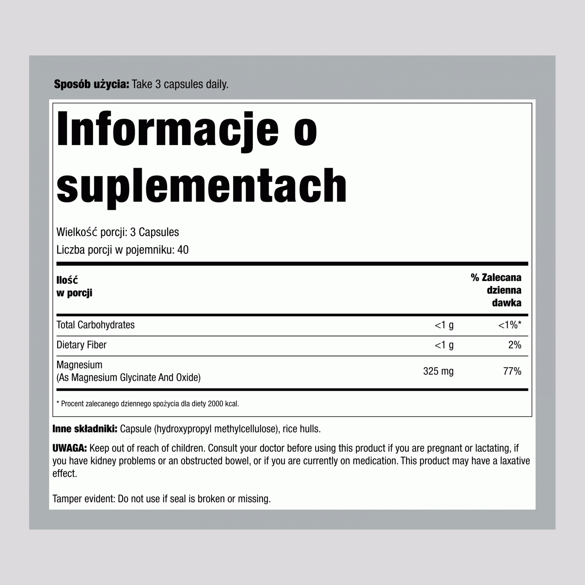 Magnesium Glycinate, 120 Capsules